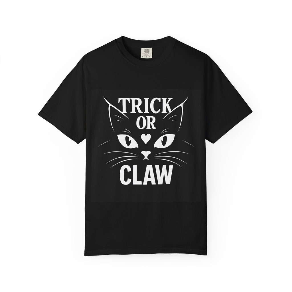Cute Cat Halloween Tee, Trick or Claw T-Shirt, Funny Black Cat Shirt, Unisex Graphic Tee, Halloween Apparel, Cat Lover Gift