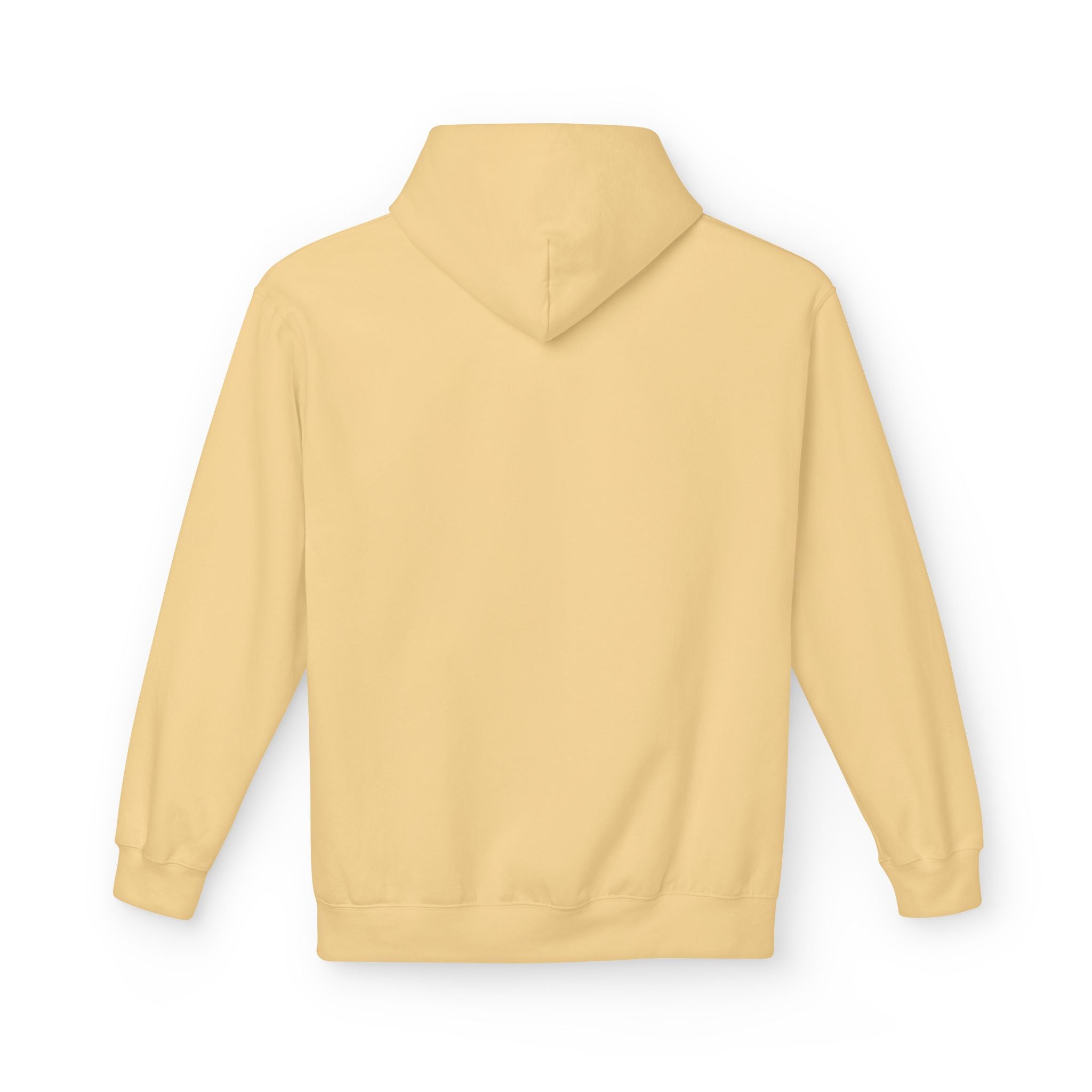 Sand floral bee hoodie back view with hood and kangaroo pocket