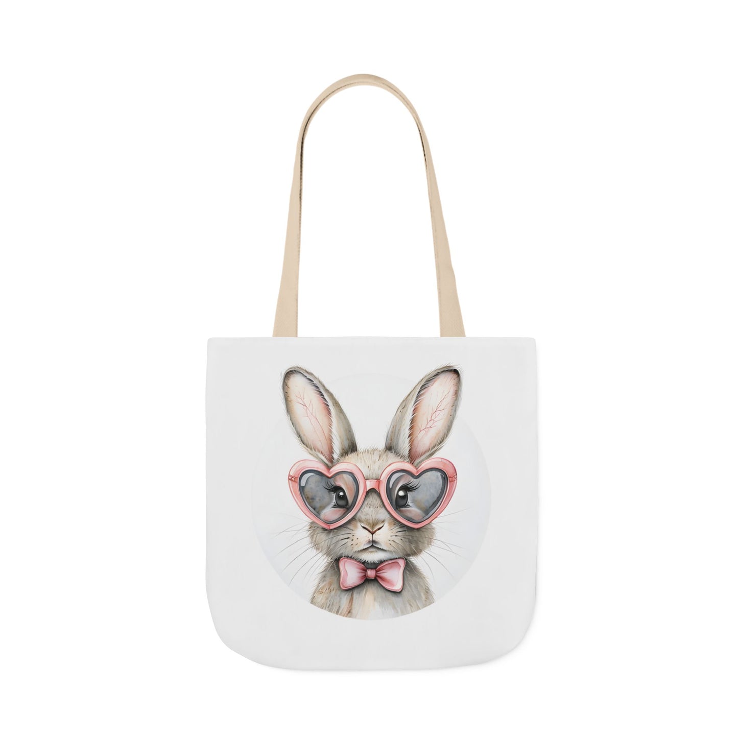 Cute Double Sided Bunny Canvas Tote Bag, Eco-Friendly Shopping Bag, Easter Gift, Spring Style Tote, Bunny Lover's Tote 3-Color Straps