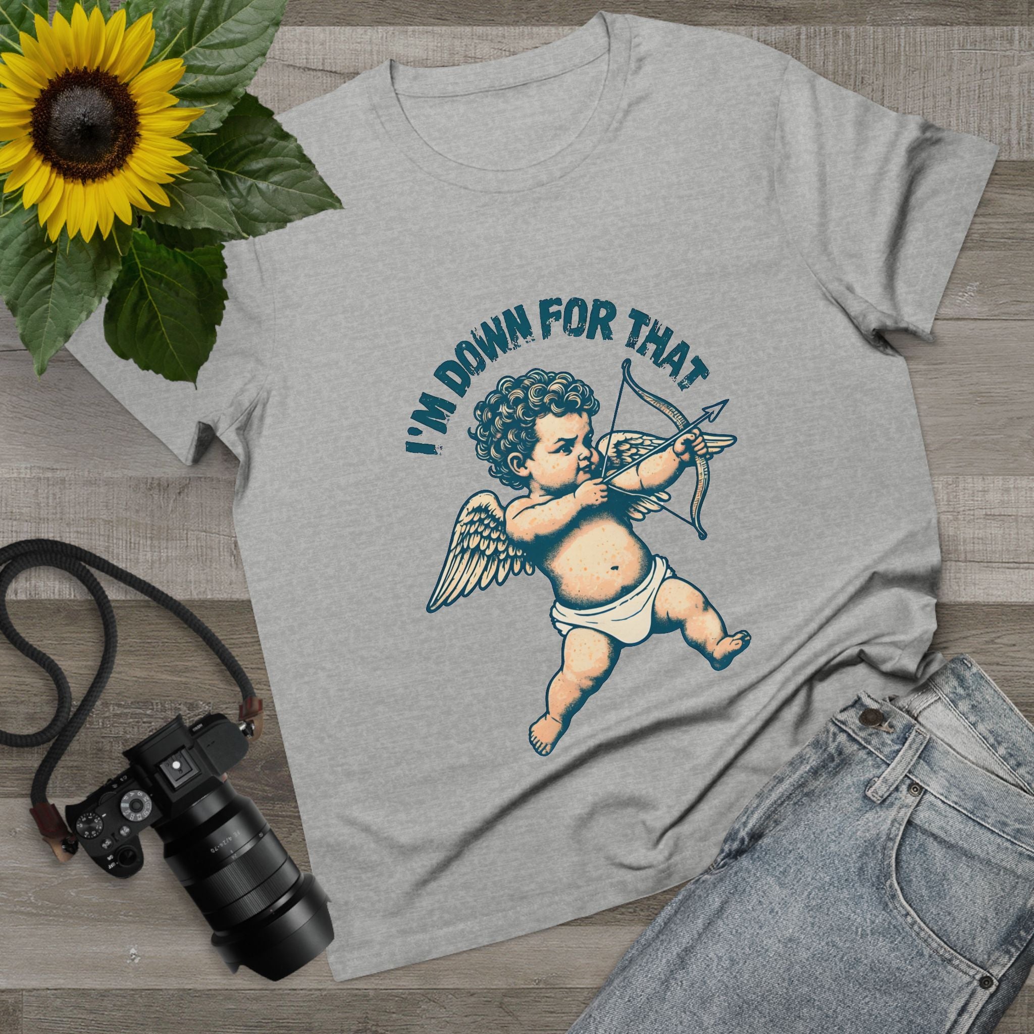 Maple Tee, Valentines Day Women's, Cupid Graphic, Cute Valentines Tee