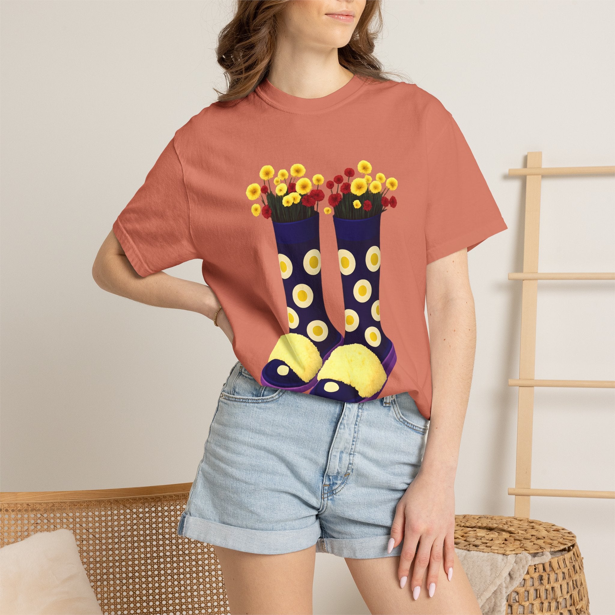 Step Into Kindness T-Shirt – Floral Rain Boot Graphic Tee