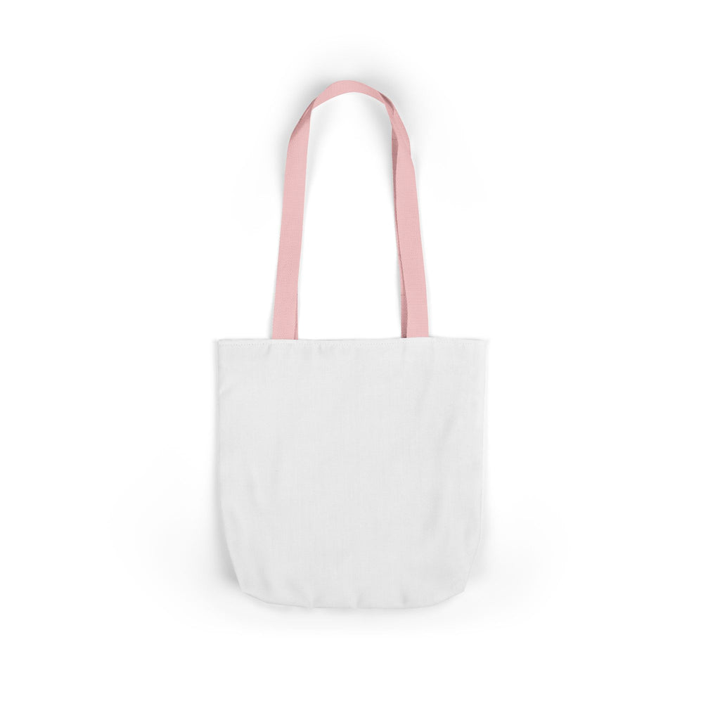 Bunny canvas tote bag with pink strap and white front panel featuring a rabbit