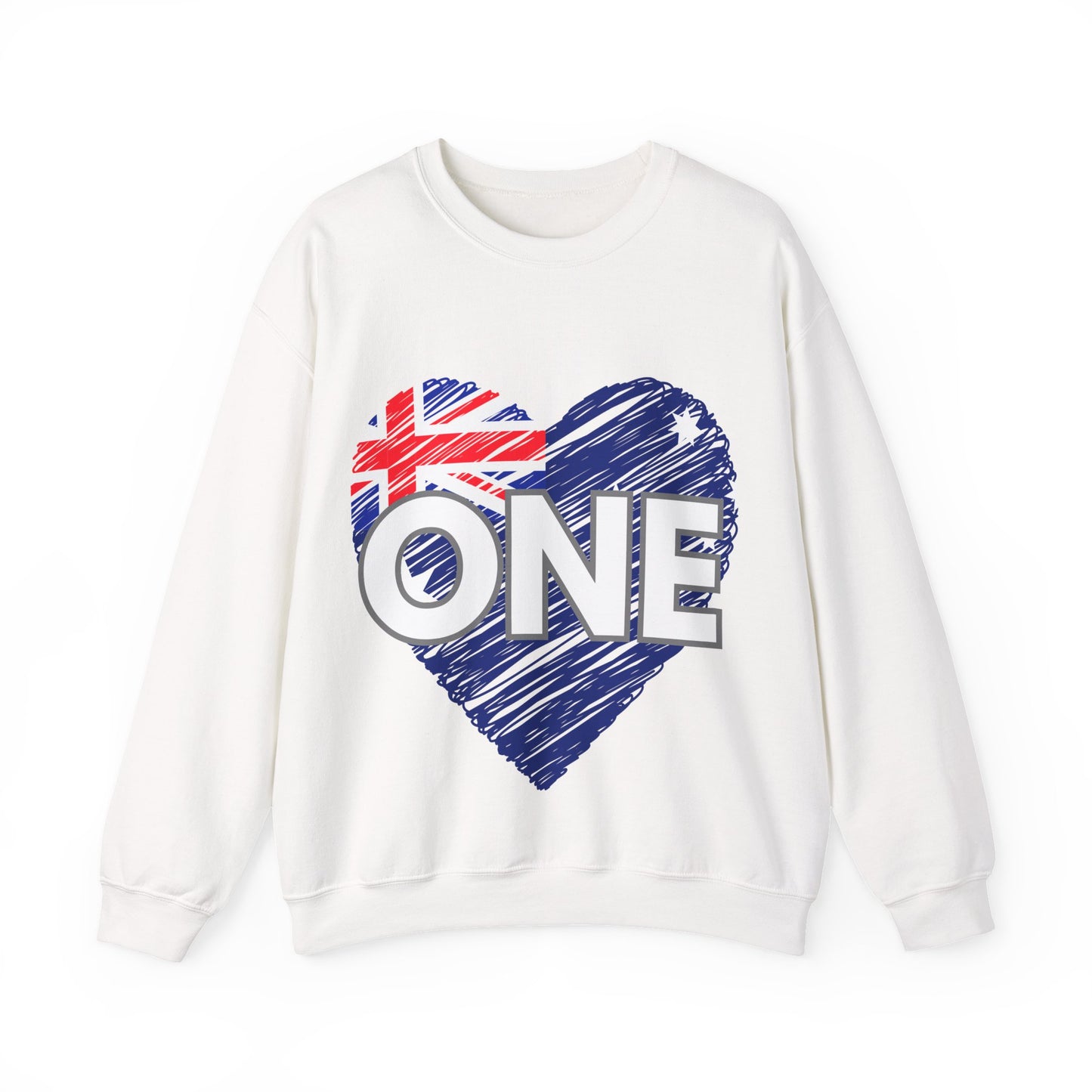 Australia ONE Heart Crewneck Unity Sweatshirt – Patriotic Aussie Design