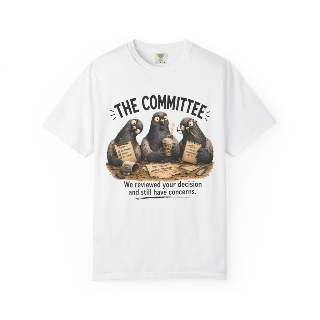 The Committee T-Shirt — Funny Pigeon Reviewers Graphic Tee