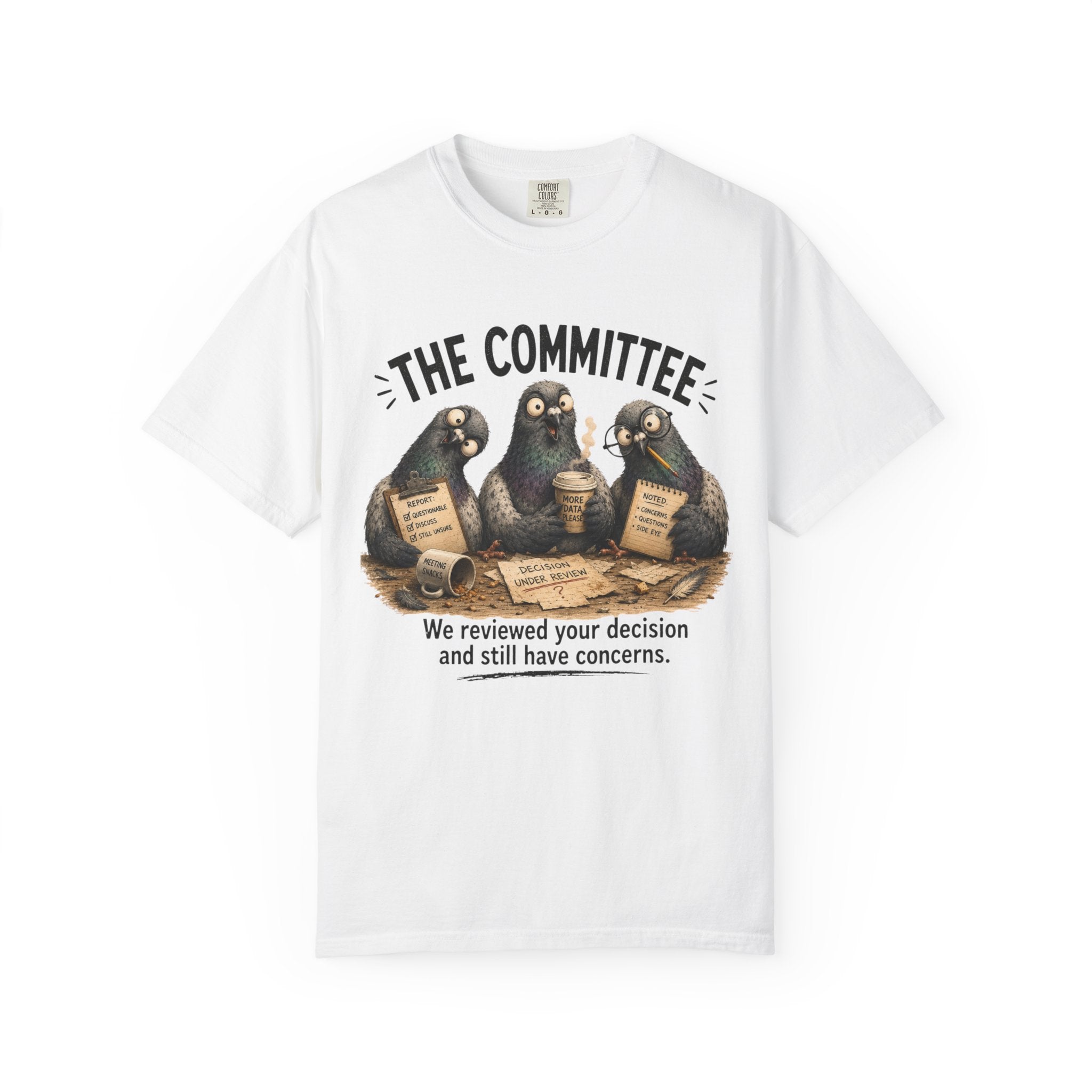 The Committee T-Shirt — Funny Pigeon Reviewers Graphic Tee