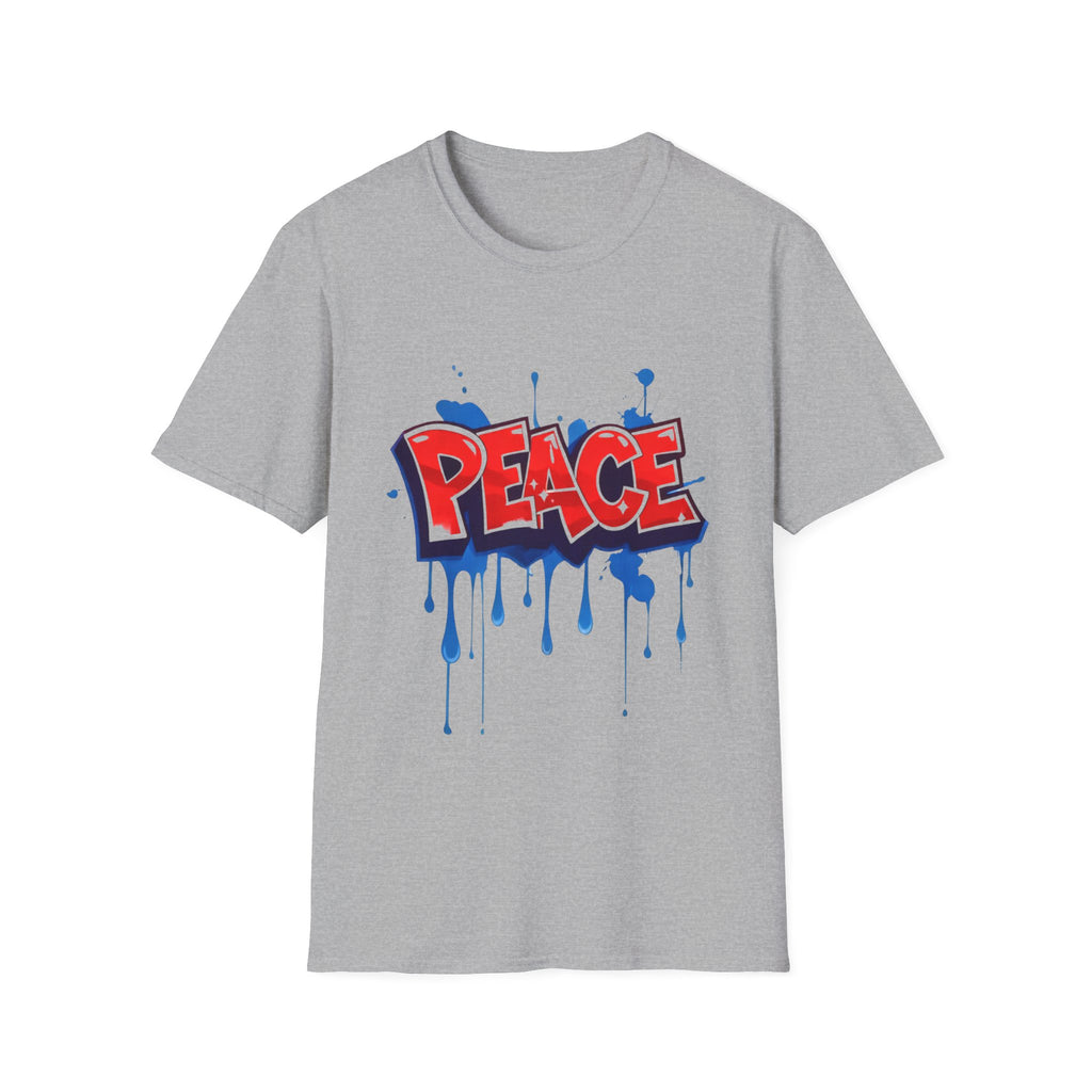 Red Peace Graffiti T-Shirt Ladies — Paint Drip Streetwear Tee