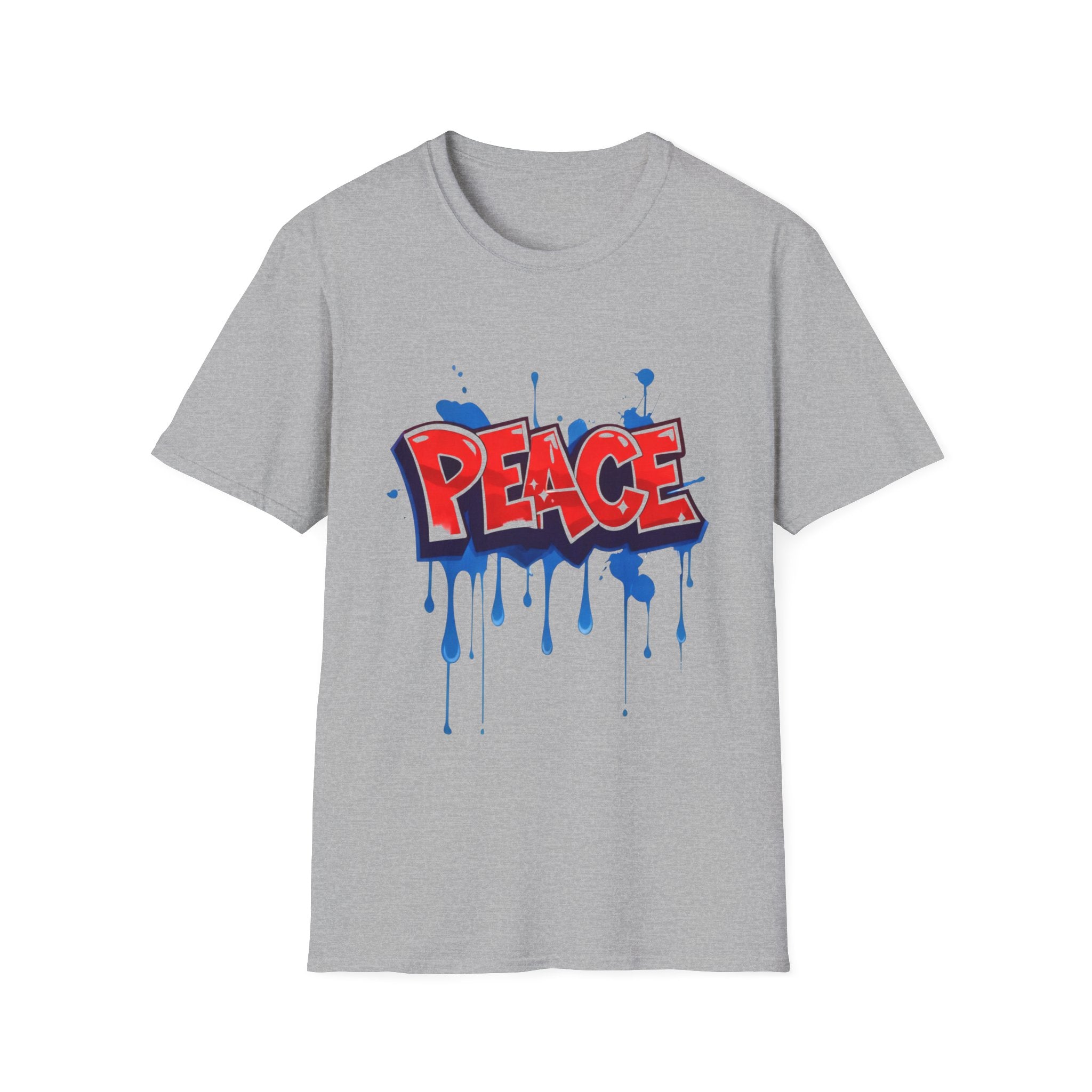 Red Peace Graffiti T-Shirt Ladies — Paint Drip Streetwear Tee