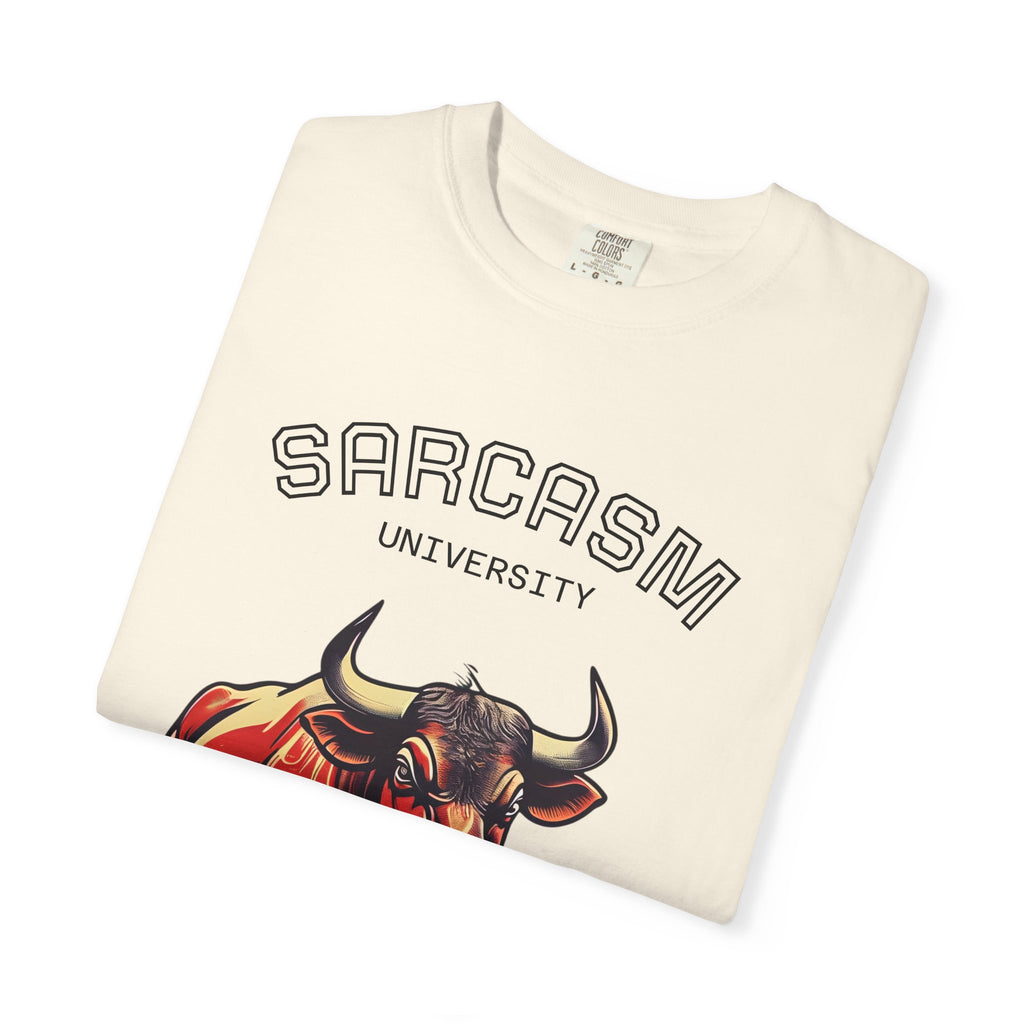 Sarcasm University Funny Bull Shit T-Shirt for a quirky gift, Casual Apparel, Perfect Gift for Birthdays, Unisex Tee