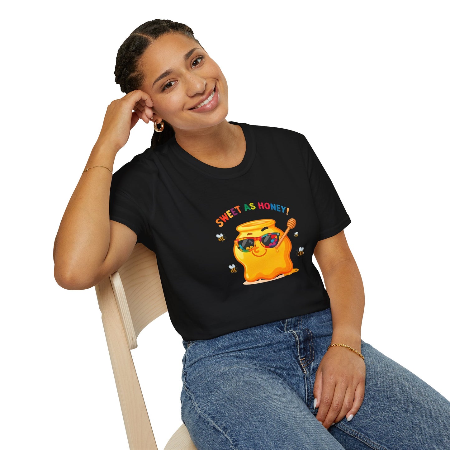 Sweet as Honey Unisex T-Shirt - Cute Graphic Tee, Casual Wear, Gift for Friends, Summer Fashion, Bee Lovers Gift