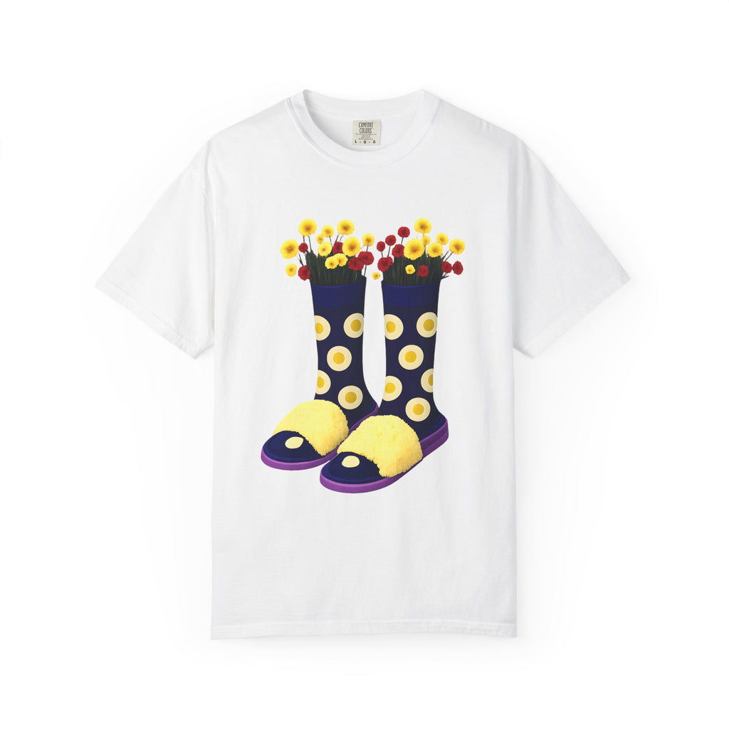 Step Into Kindness T-Shirt – Floral Rain Boot Graphic Tee