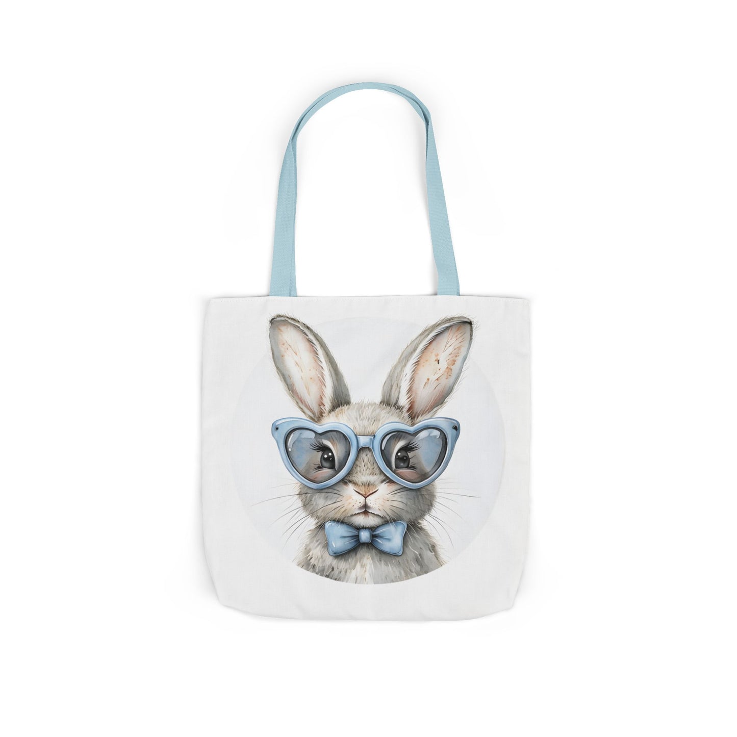 Cute Double Sided Bunny Canvas Tote Bag, Eco-Friendly Shopping Bag, Easter Gift, Spring Style Tote, Bunny Lover's Tote, 3-Color Straps