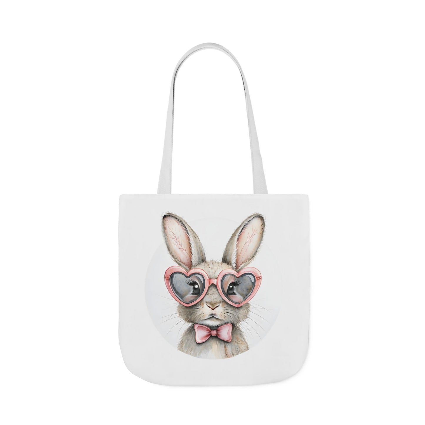 Cute Double Sided Bunny Canvas Tote Bag, Eco-Friendly Shopping Bag, Easter Gift, Spring Style Tote, Bunny Lover's Tote 3-Color Straps