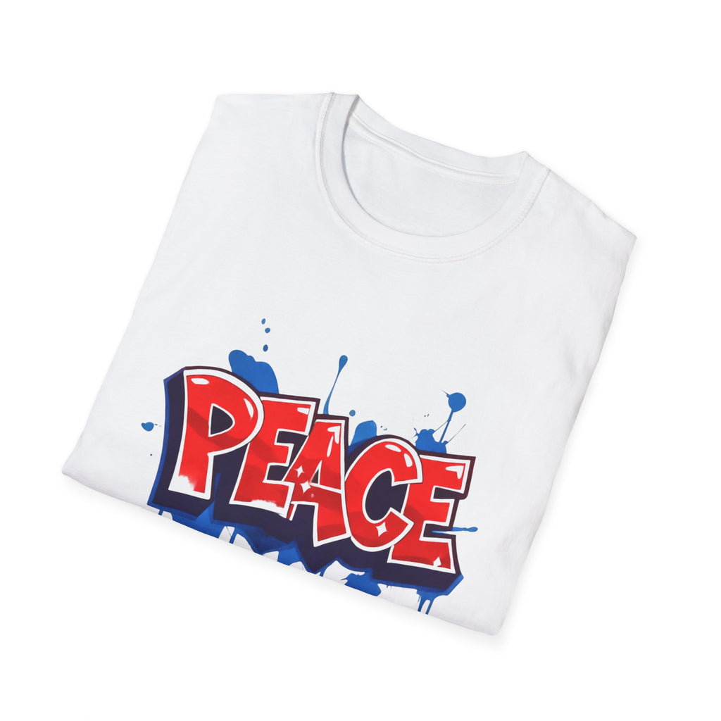 Red Peace Graffiti T-Shirt Ladies — Paint Drip Streetwear Tee