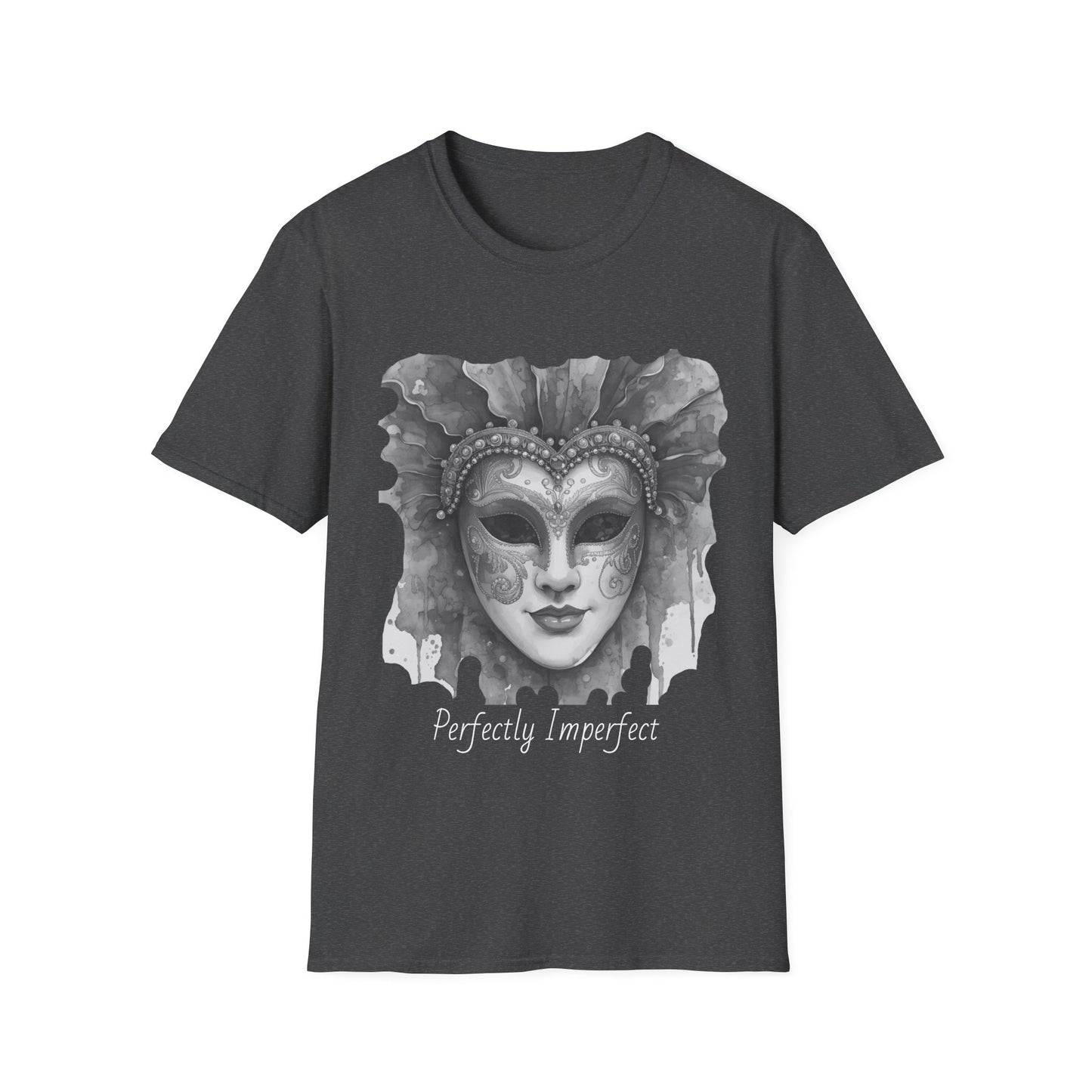 Masquerade Face T-Shirt — "Perfectly Imperfect" Watercolor Mask Tee