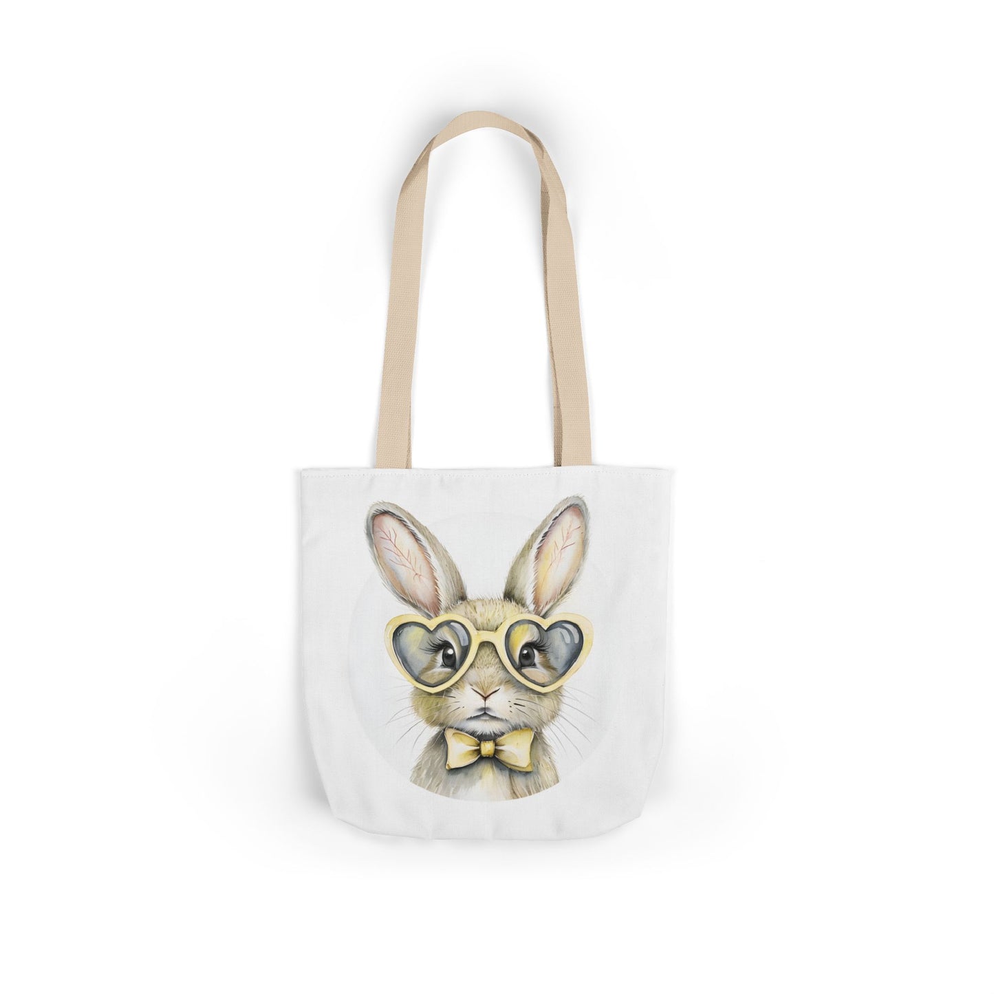 Chic Double Sided Bunny Canvas Tote Bag, Cute Eco-Friendly Shopper, Rabbit Gift, Spring Picnic, Easter Tote, Stylish Animal Art