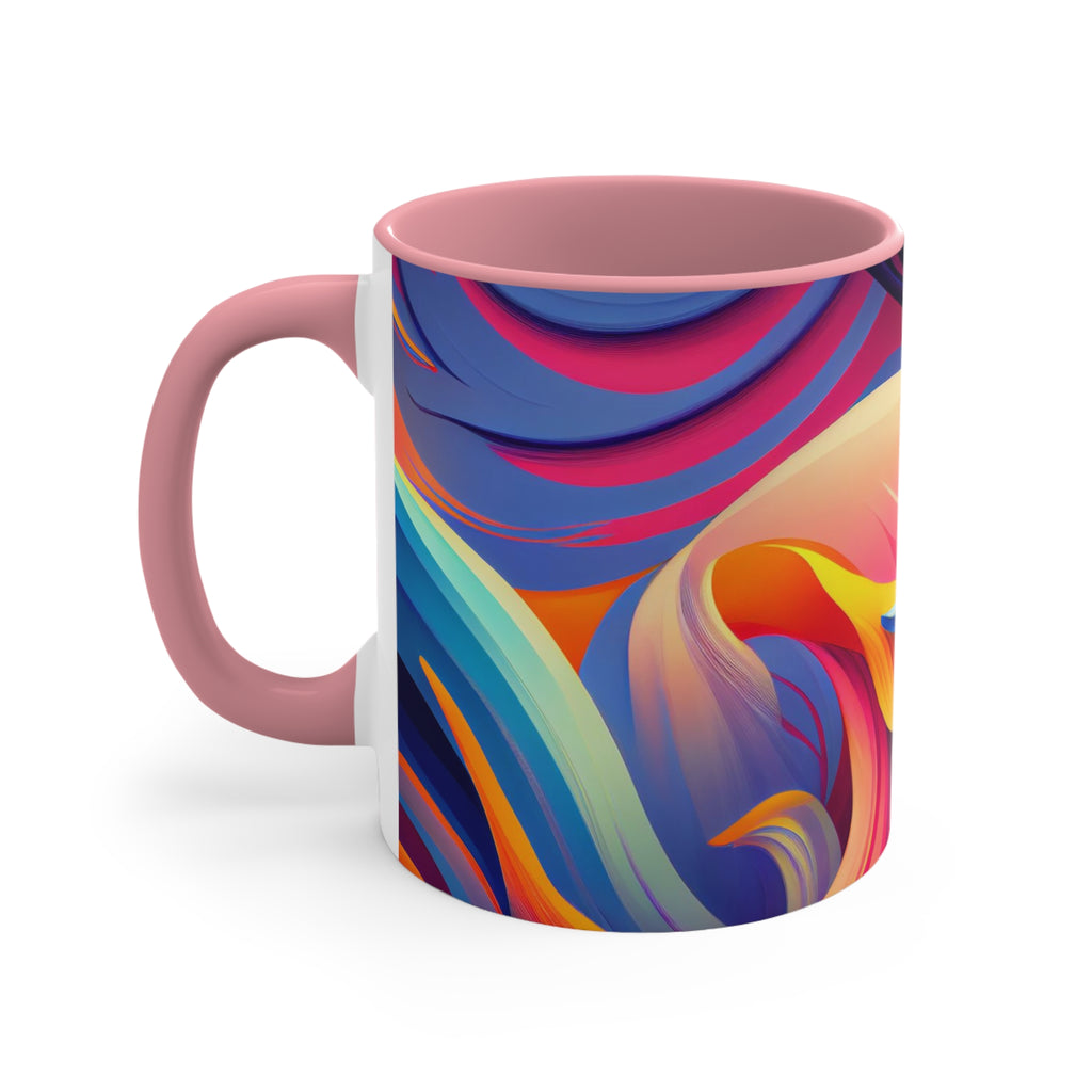 Colorful Wavy Accent Mug — 11oz Bright Ceramic Coffee Cup