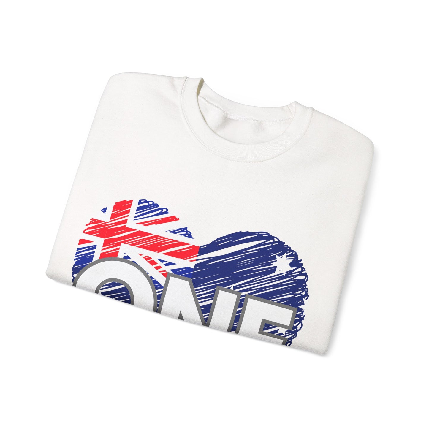 Australia ONE Heart Crewneck Unity Sweatshirt – Patriotic Aussie Design