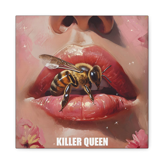 Surreal Killer Queen Canvas Art Print, Bold Wall Decor, Unique Gift for Her, Bee Lover Art, Vibrant Home Decor, Unique Design