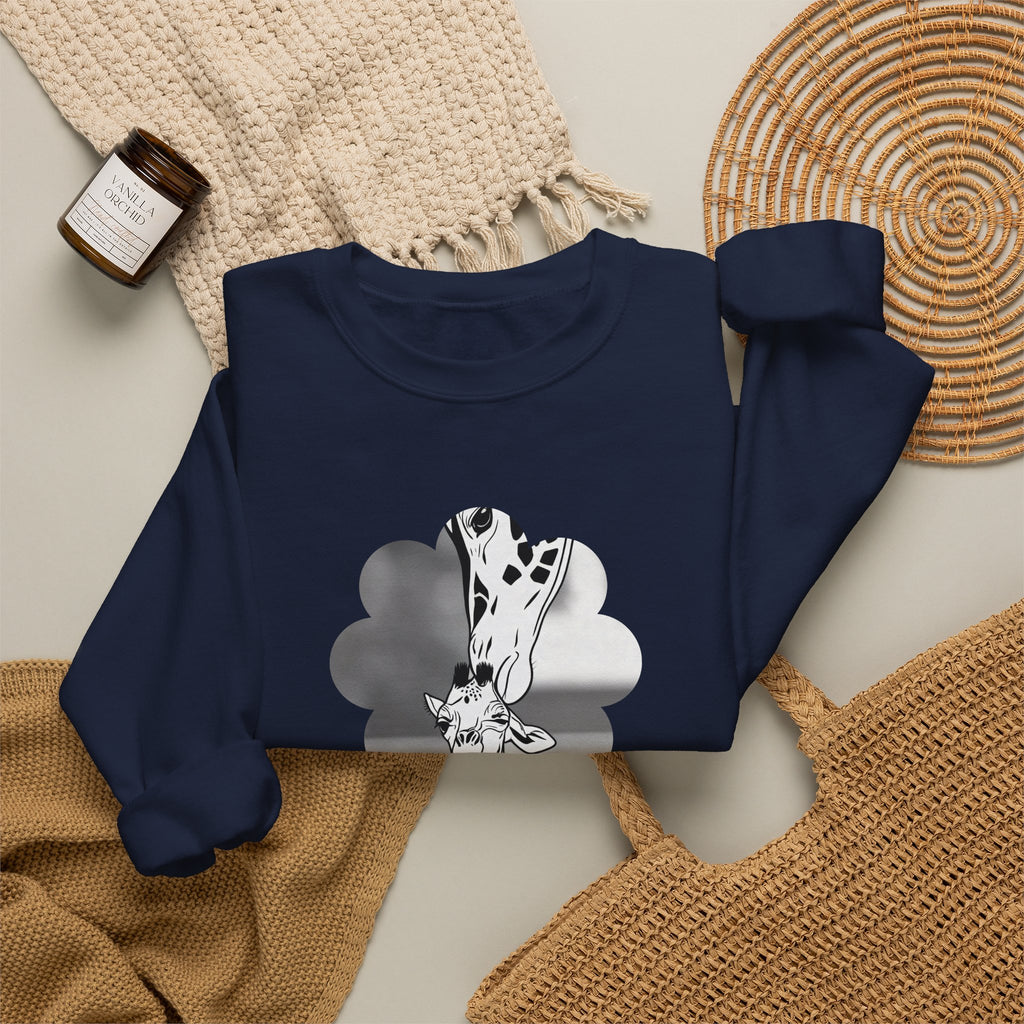 Crewneck Sweatshirt — Cute as a Button Giraffe Graphic