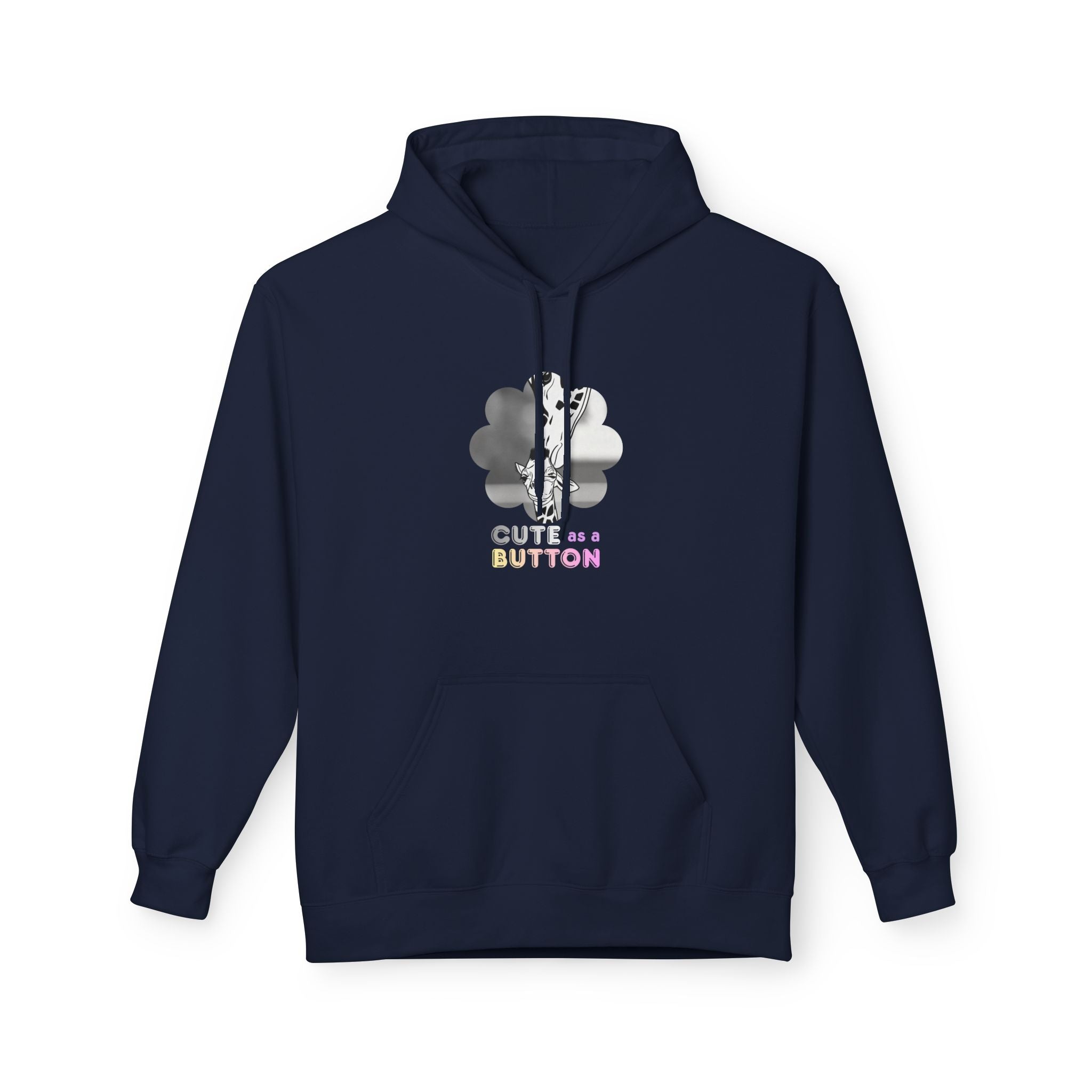 Cute as a Button Giraffe Graphic Hoodie