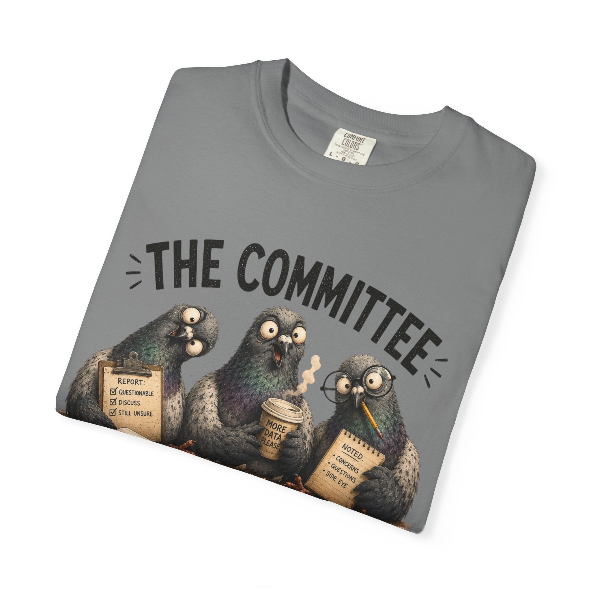 The Committee T-Shirt — Funny Pigeon Reviewers Graphic Tee