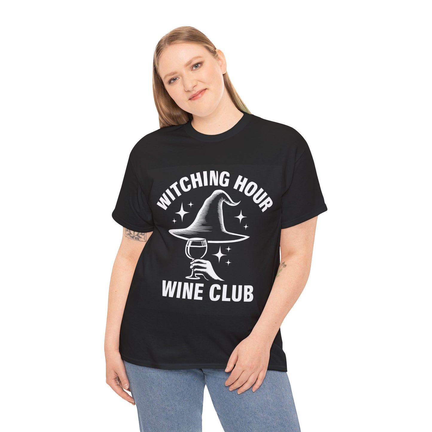 Witching Hour Wine Club Tee, Unisex Cotton Shirt, Cozy Halloween Apparel, Perfect Gift for Wine Lovers, Spooky Season Outfit