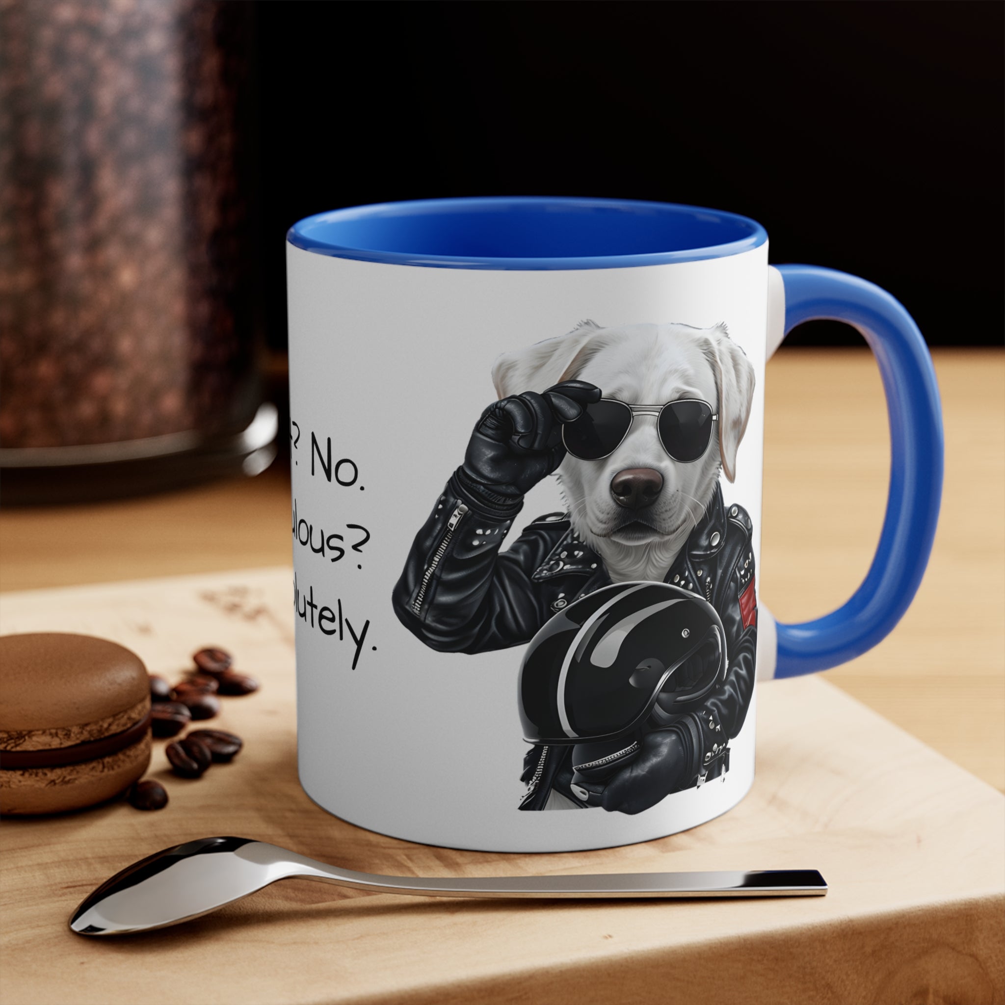 Labrador in a Motorbike Outfit Accent Mug I Feel the Need for Treats Fun Pet Lover Gift for Dog Moms & Dads