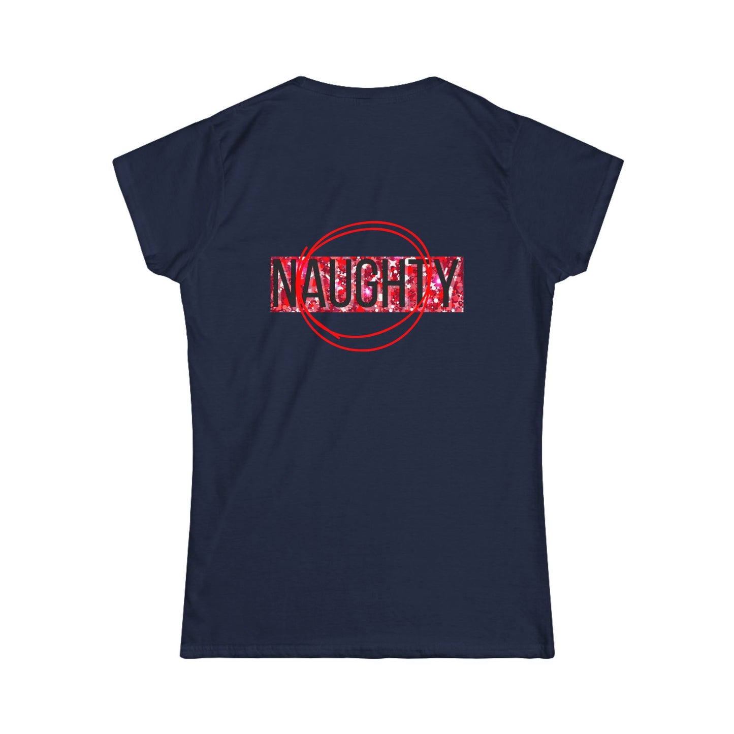 Women's Tee — 'Nice' Front / 'Naughty' Back Holiday Graphic Shirt