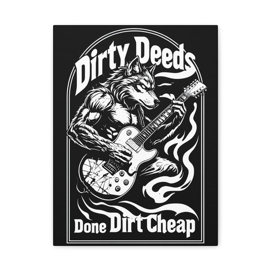 Canvas Wall Art, Vintage Rock Band, Retro Music Legend Top, Dirty Deeds, Classic Rocker Gift, Music