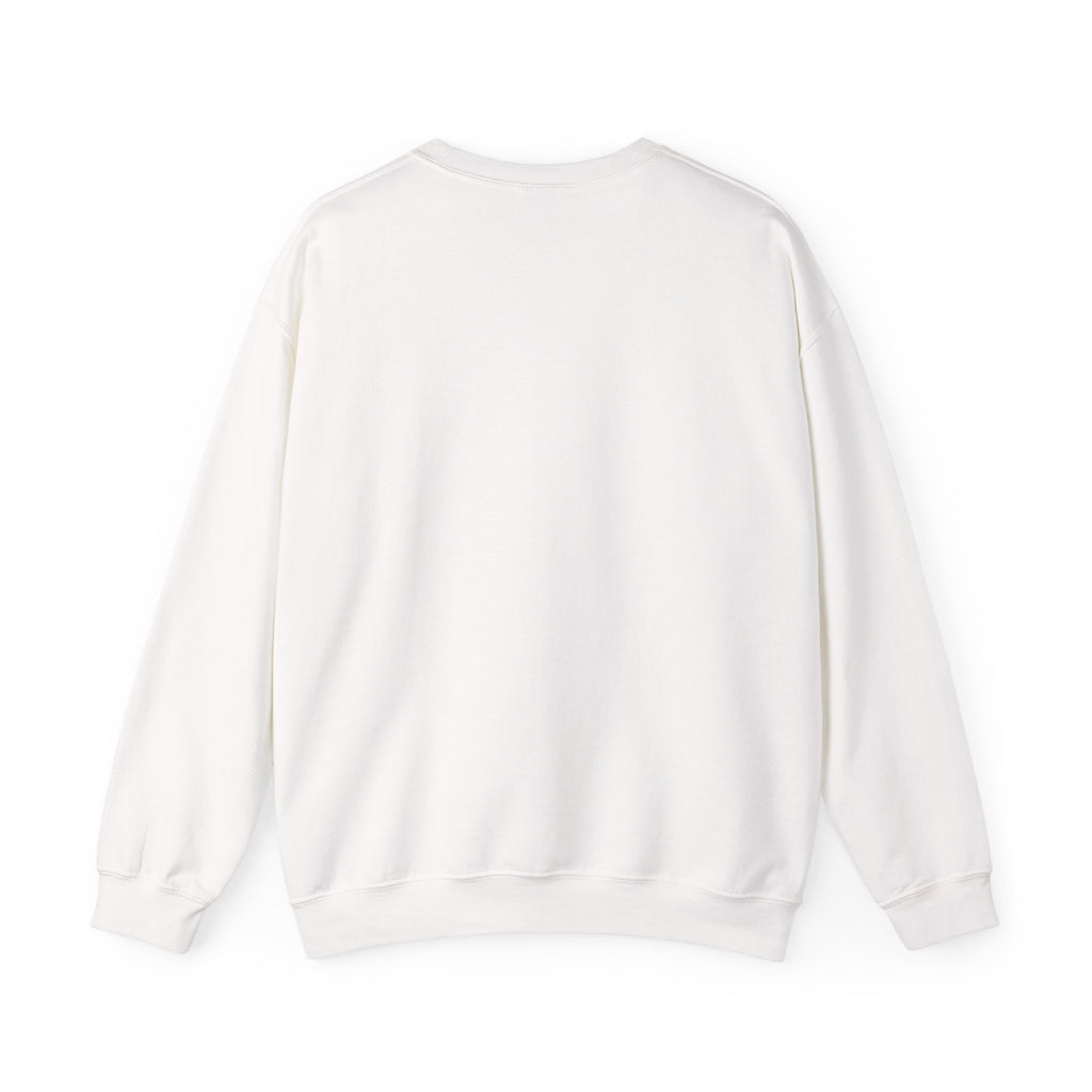 White crewneck sweatshirt back view with no graphic