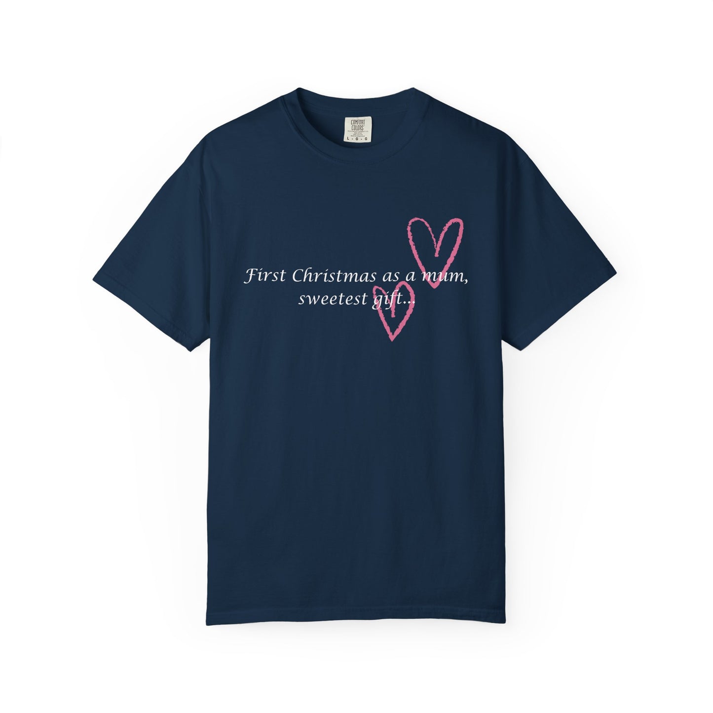 First Christmas as a Mum T-Shirt — "First Christmas as a mum, sweetest gift" Holiday Tee