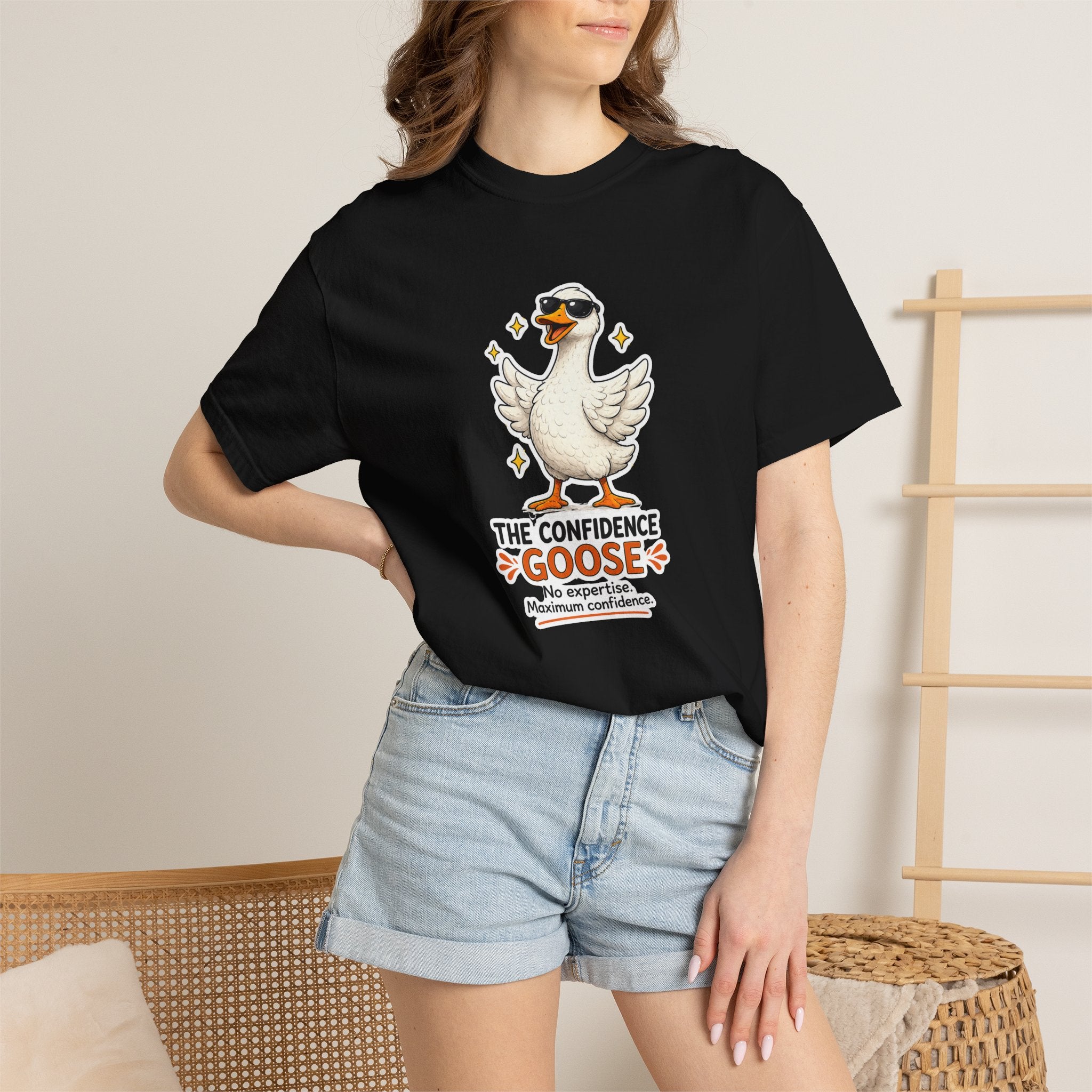 Confidence Goose T-Shirt — Funny Motivational Graphic Tee