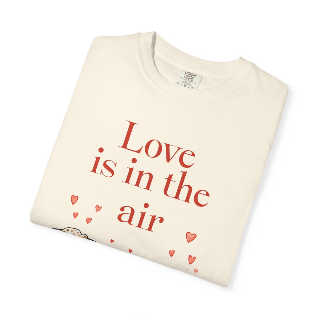 Love is in the Air Coffee T-Shirt, Funny Gift for Coffee Lovers, Valentines Day Tee, Cute Graphic Top, Unisex Casual Wear