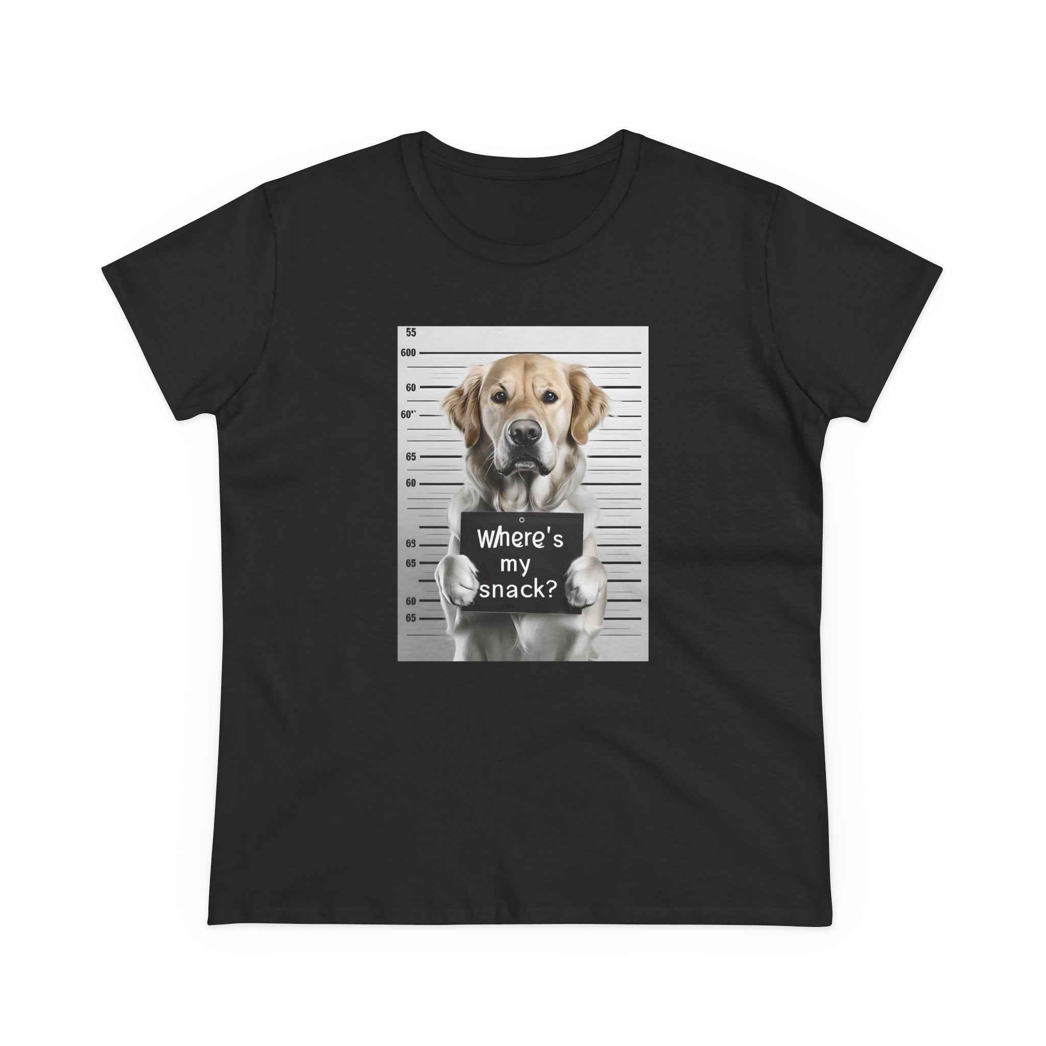 Funny Dog Tee - Where's My Snack? for Pet Lovers, Gift for Dog Moms, Casual Wear, Animal Humour, Cozy Everyday Top