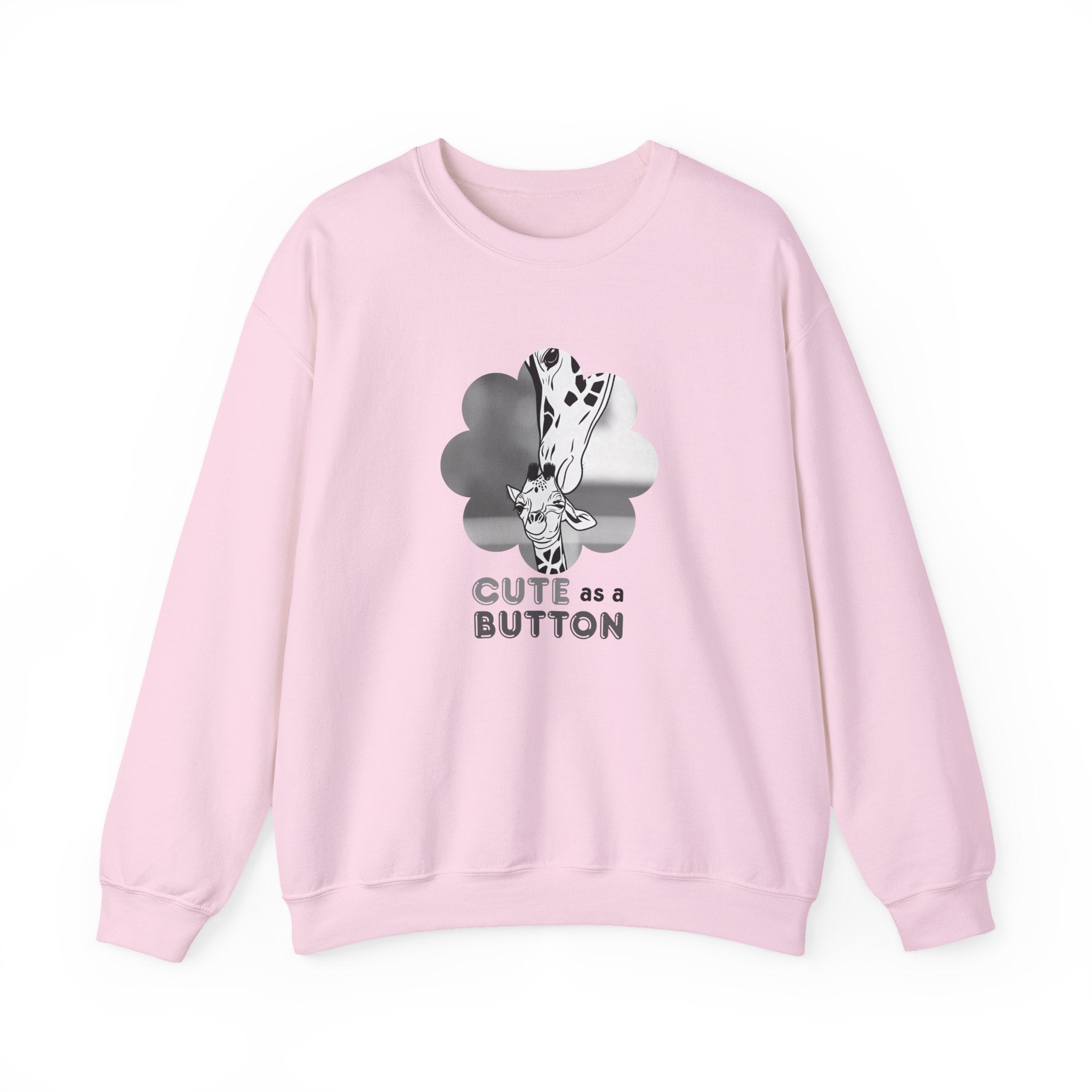 Crewneck Sweatshirt — Cute as a Button Giraffe Graphic