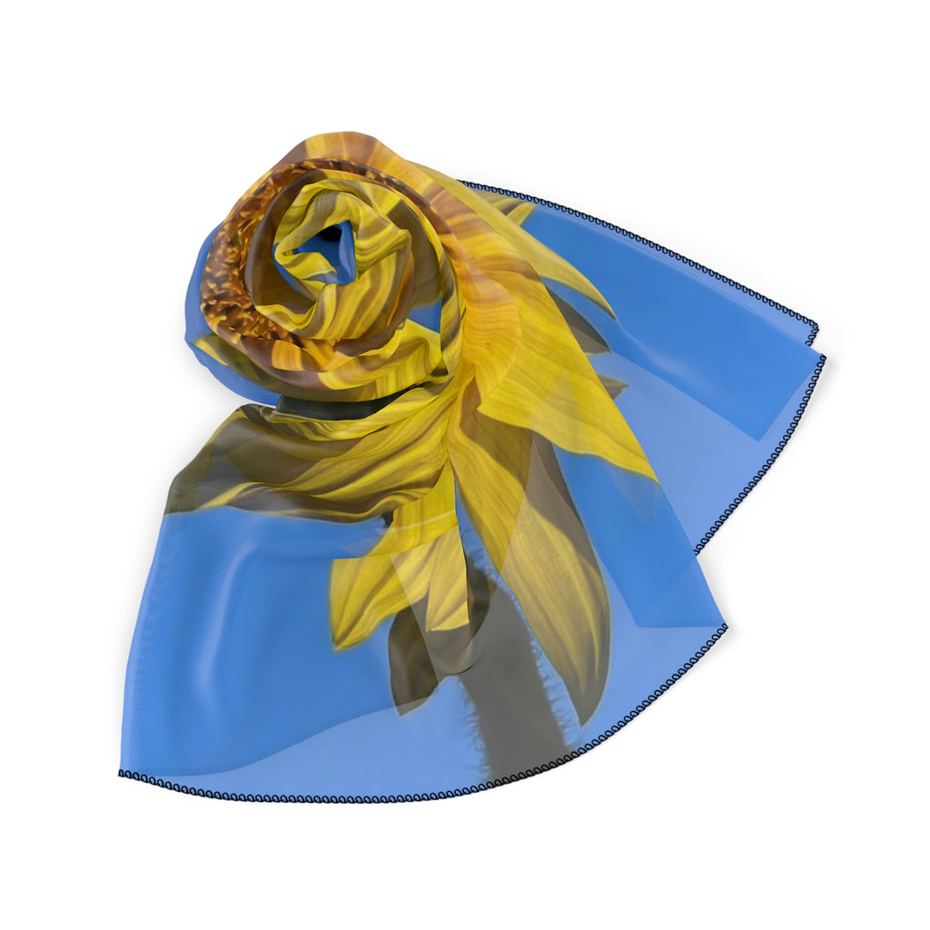 Sunflower Poly Scarf — Lightweight Silk-Look Fashion Scarf