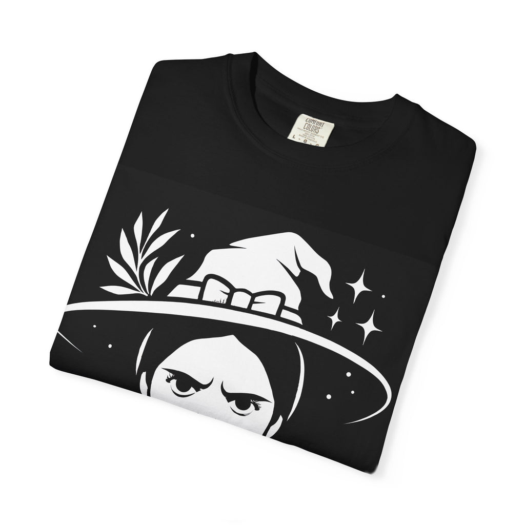 Witch Girl Graphic T-Shirt — Gothic Witch Hat Illustration