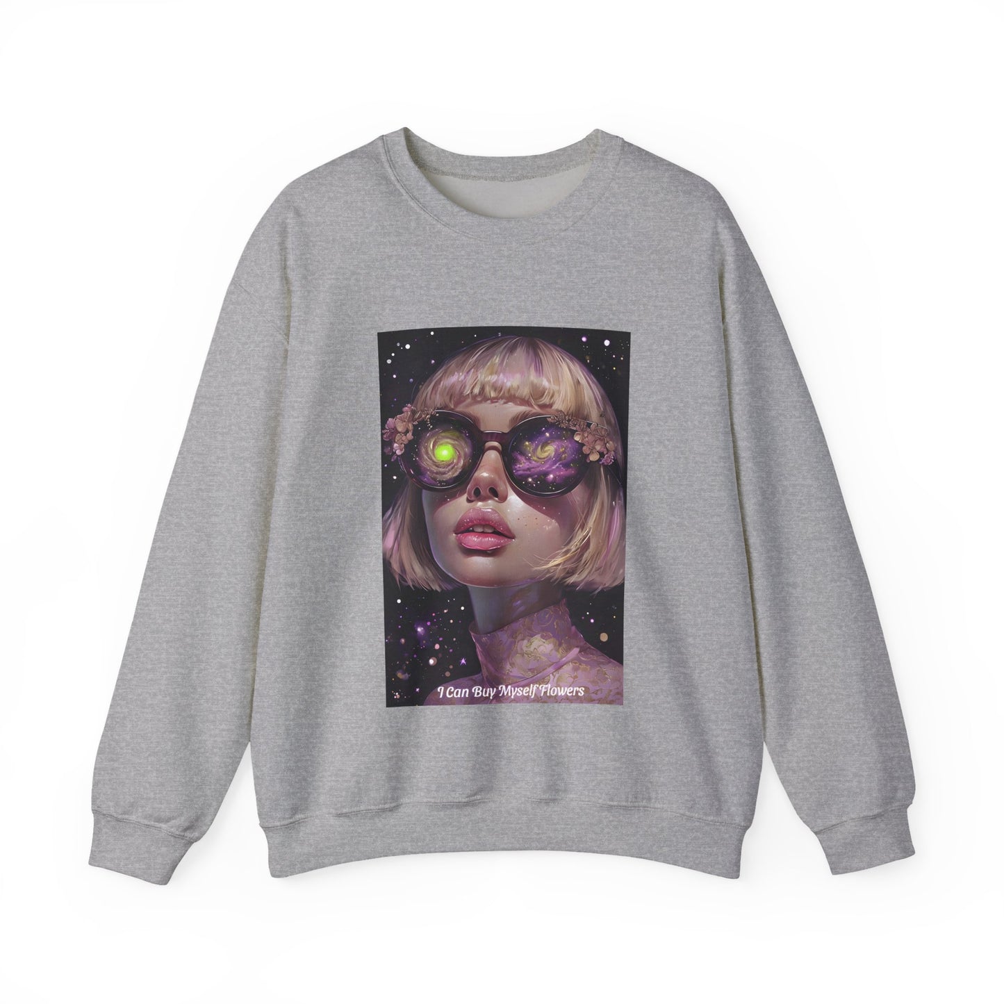 Flowers Cyrus Inspired Unisex Heavy Blend™  White Only, I can buy myself flowers, Comfortable Fit & Durable Ribbed Collar