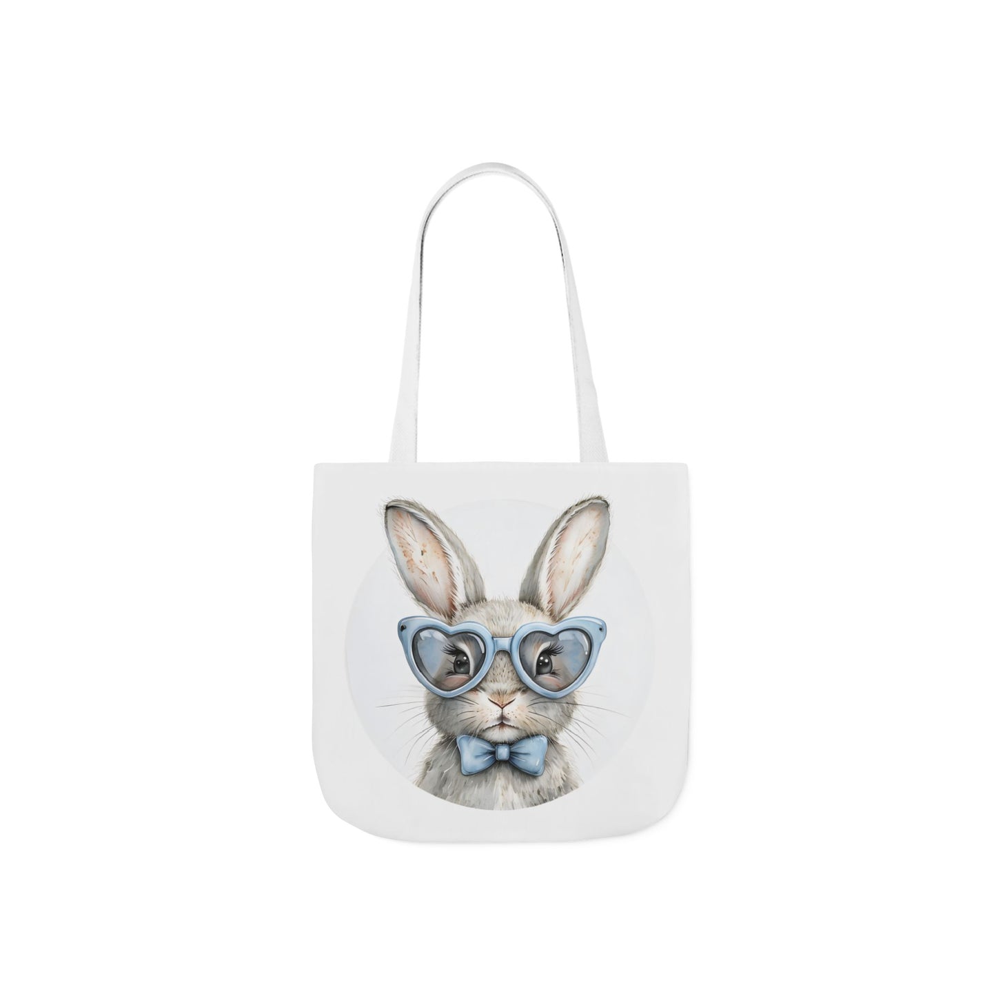 Cute Double Sided Bunny Canvas Tote Bag, Eco-Friendly Shopping Bag, Easter Gift, Spring Style Tote, Bunny Lover's Tote, 3-Color Straps