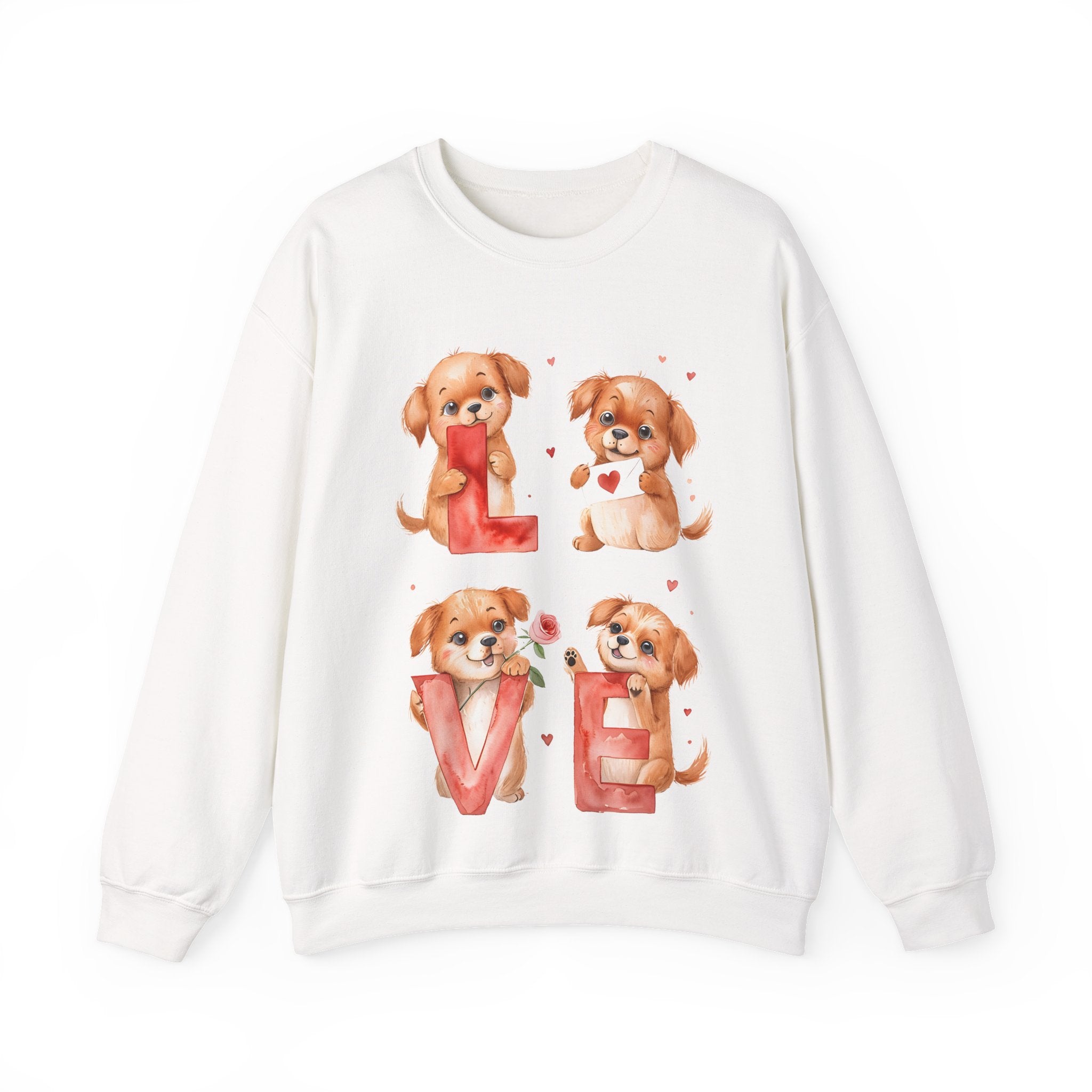 Unisex Heavy Blend Crewneck, Couple Matching Sweatshirts, Cute Dog Design - Love Day Gift, Valentine's Day Outfit, Gift for Him or Her