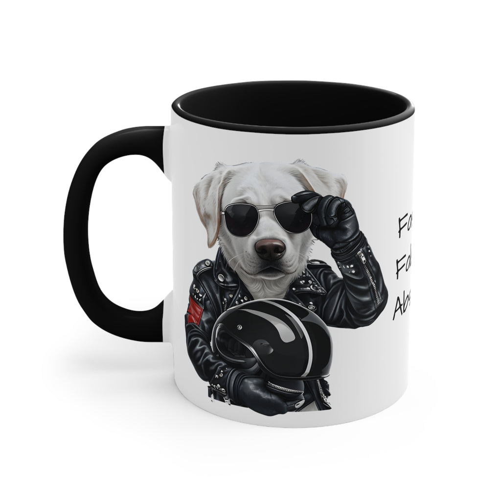 Labrador in a Motorbike Outfit Accent Mug I Feel the Need for Treats Fun Pet Lover Gift for Dog Moms & Dads