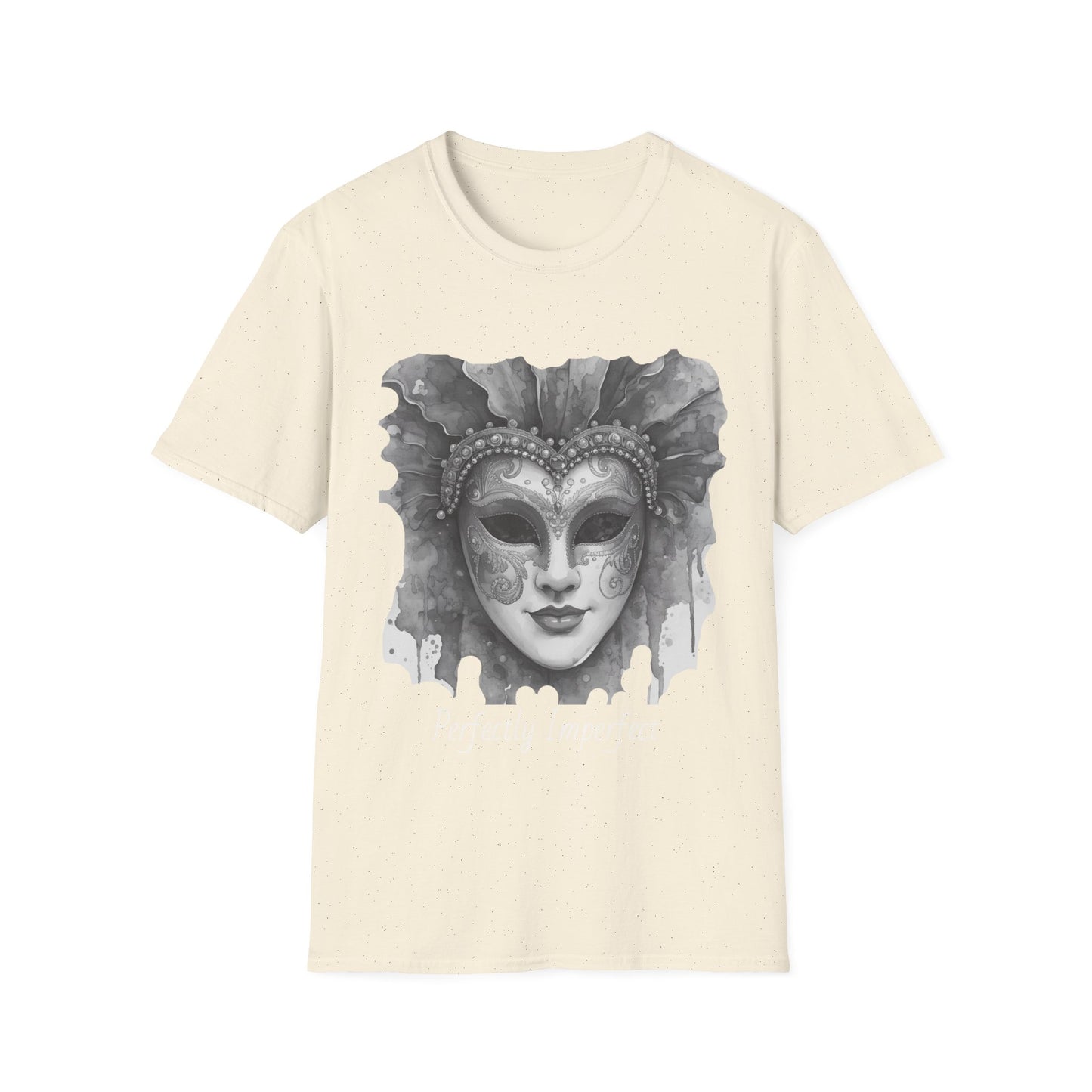 Masquerade Face T-Shirt — "Perfectly Imperfect" Watercolor Mask Tee