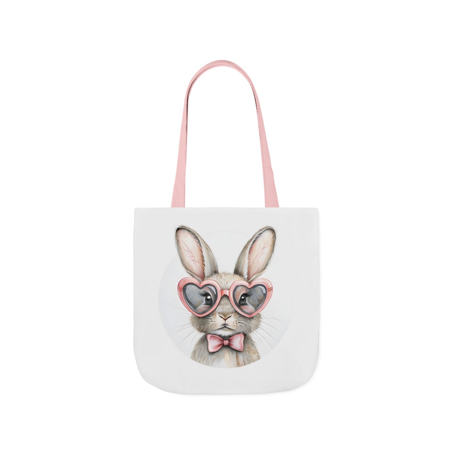 Cute Double Sided Bunny Canvas Tote Bag, Eco-Friendly Shopping Bag, Easter Gift, Spring Style Tote, Bunny Lover's Tote 3-Color Straps