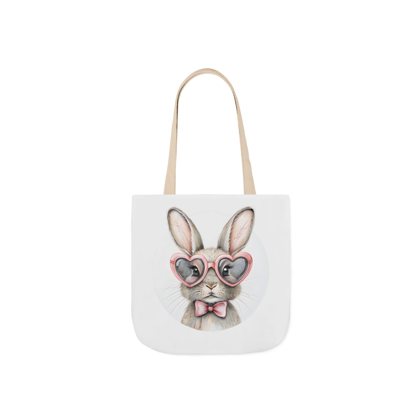 Cute Double Sided Bunny Canvas Tote Bag, Eco-Friendly Shopping Bag, Easter Gift, Spring Style Tote, Bunny Lover's Tote 3-Color Straps