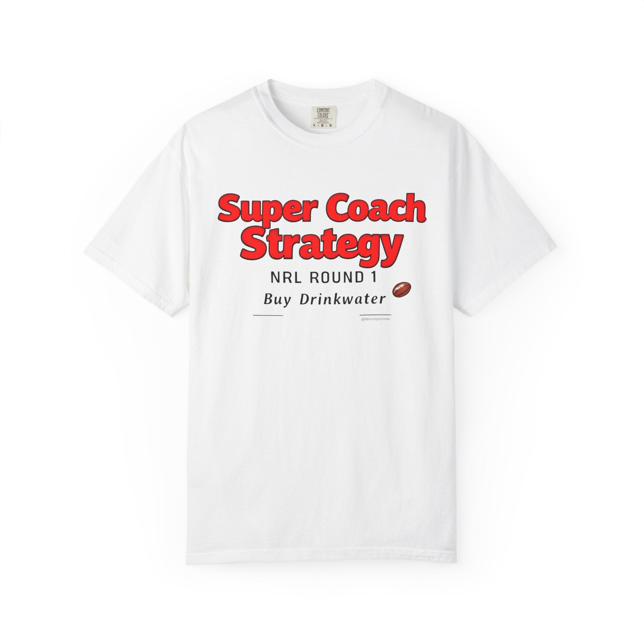 Super Coach Strategy Buy Drinkwater -  Graphic T-Shirt — 'Super Coach' Sports Humour Tee with Definition Print