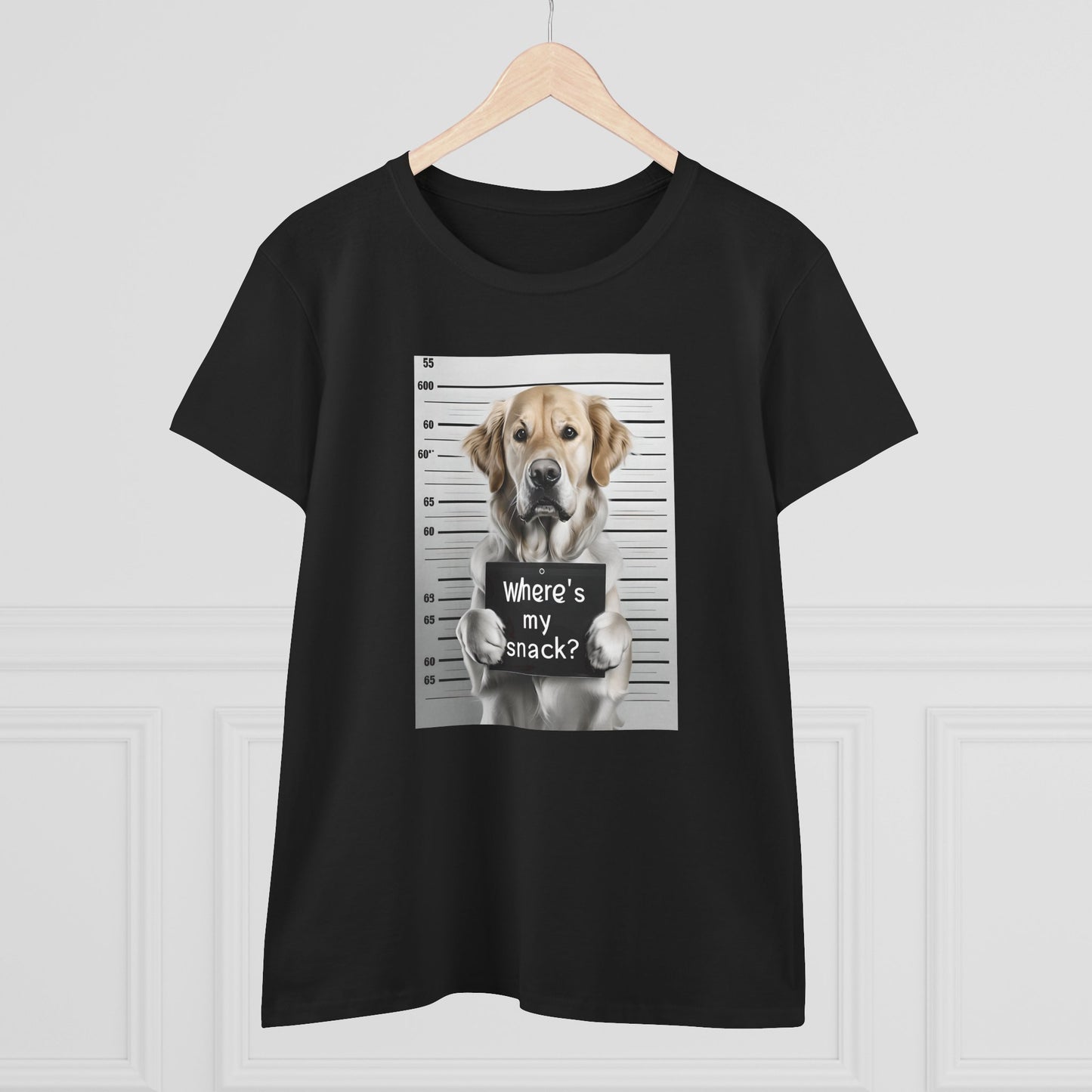 Funny Dog Tee - Where's My Snack? for Pet Lovers, Gift for Dog Moms, Casual Wear, Animal Humour, Cozy Everyday Top