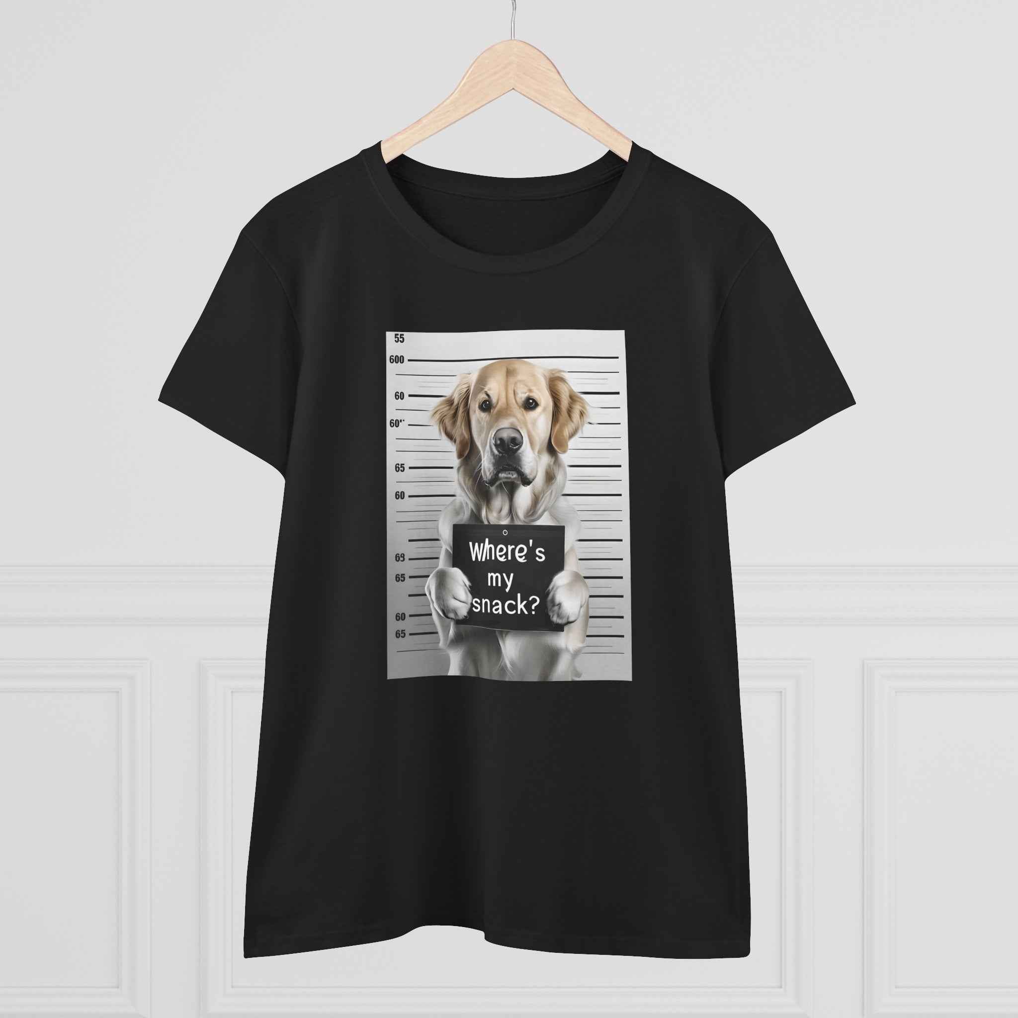 Funny Dog Tee - Where's My Snack? for Pet Lovers, Gift for Dog Moms, Casual Wear, Animal Humour, Cozy Everyday Top