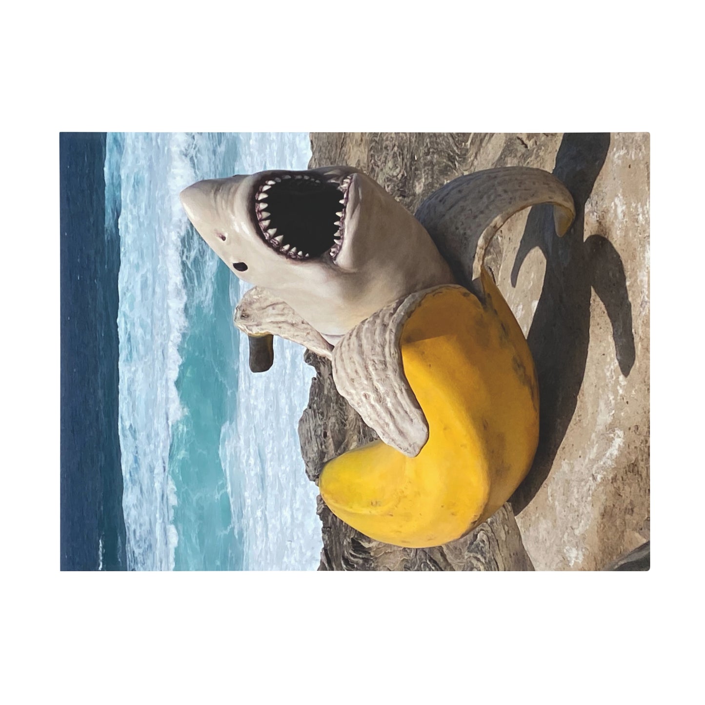 Funny Banana Shark Plush Fleece Blanket, Cozy Throw Blanket for Home, Quirky Gift for Beach Lovers, Summer Decor, Unique Shark Gift