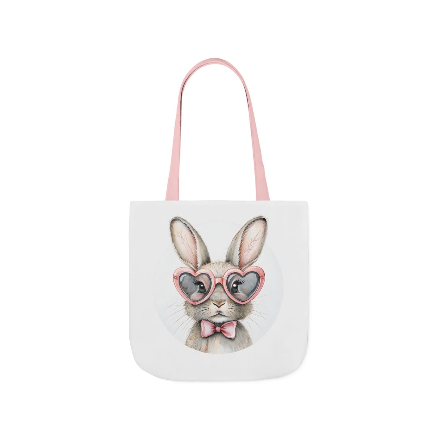 Cute Double Sided Bunny Canvas Tote Bag, Eco-Friendly Shopping Bag, Easter Gift, Spring Style Tote, Bunny Lover's Tote 3-Color Straps
