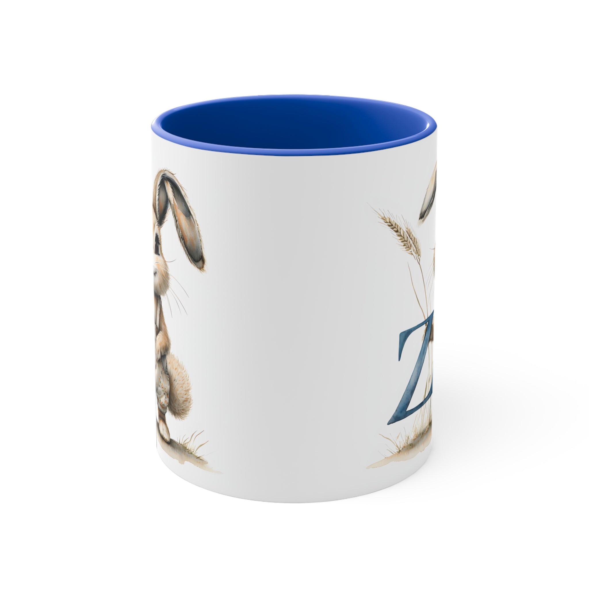 Whimsical Letter Z Bunny Accent Mug - Cute Rabbit Design, Perfect for Easter, Gift for Kids, Coffee Lovers, Fun Kitchen Decor